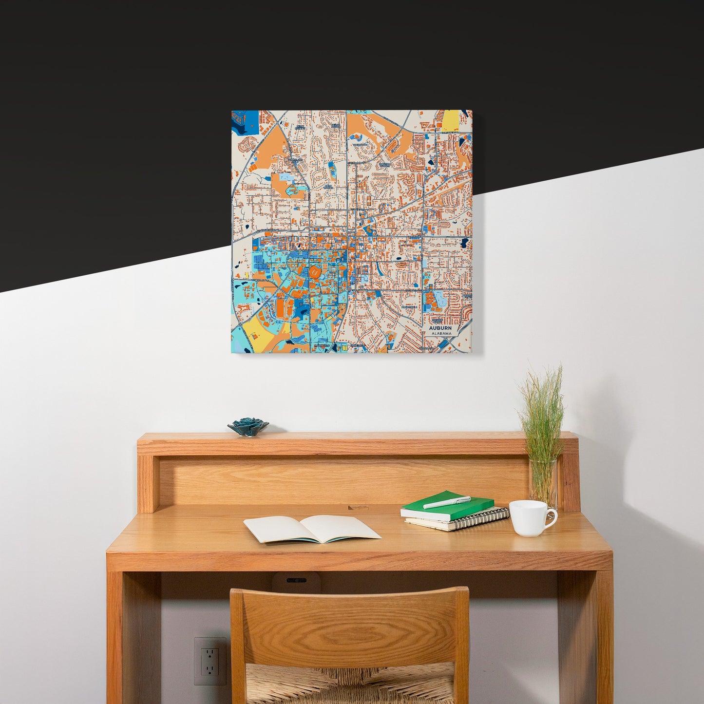 Auburn Alabama Colorful City Map Canvas Print Scene