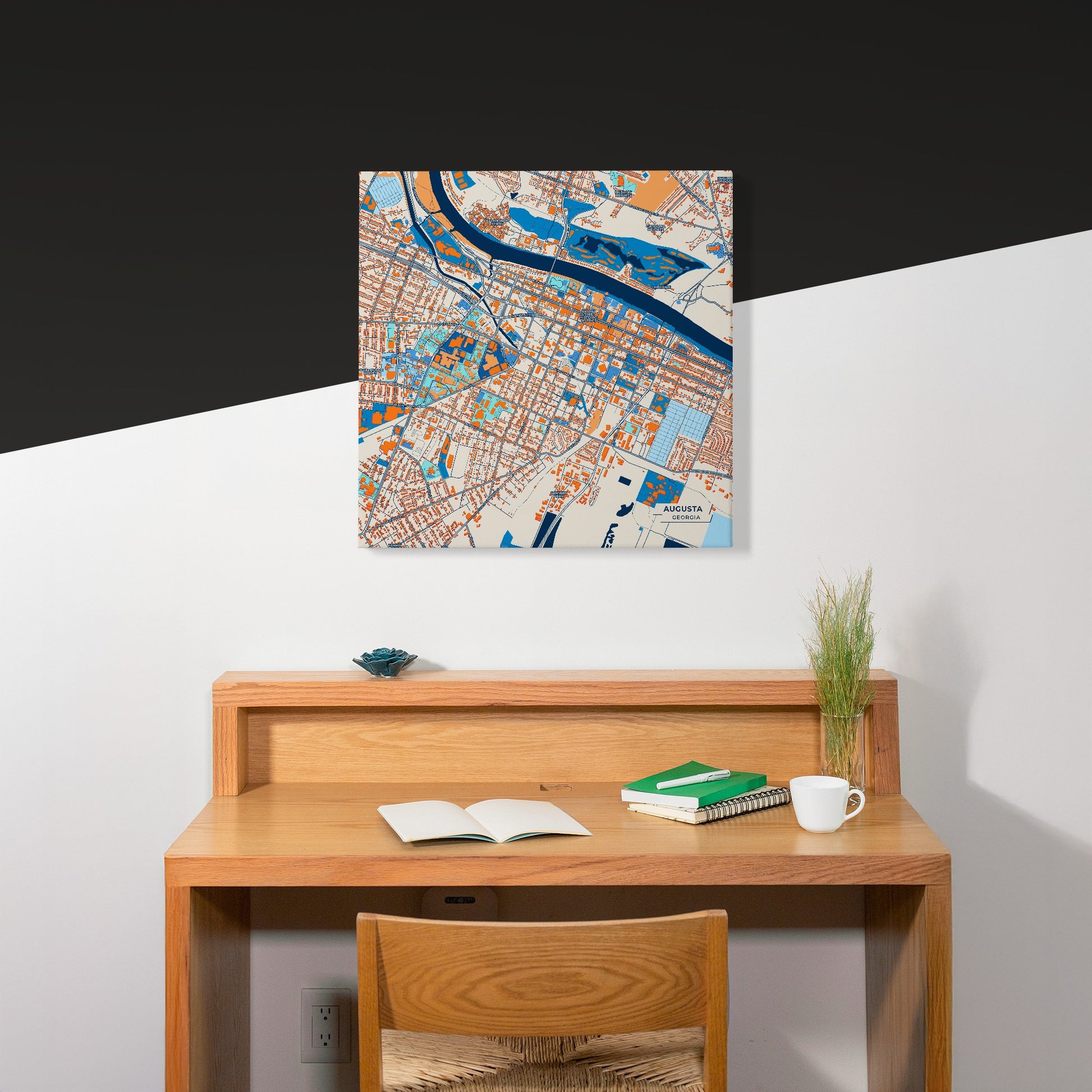 Augusta Georgia Colorful City Map Canvas Print Scene