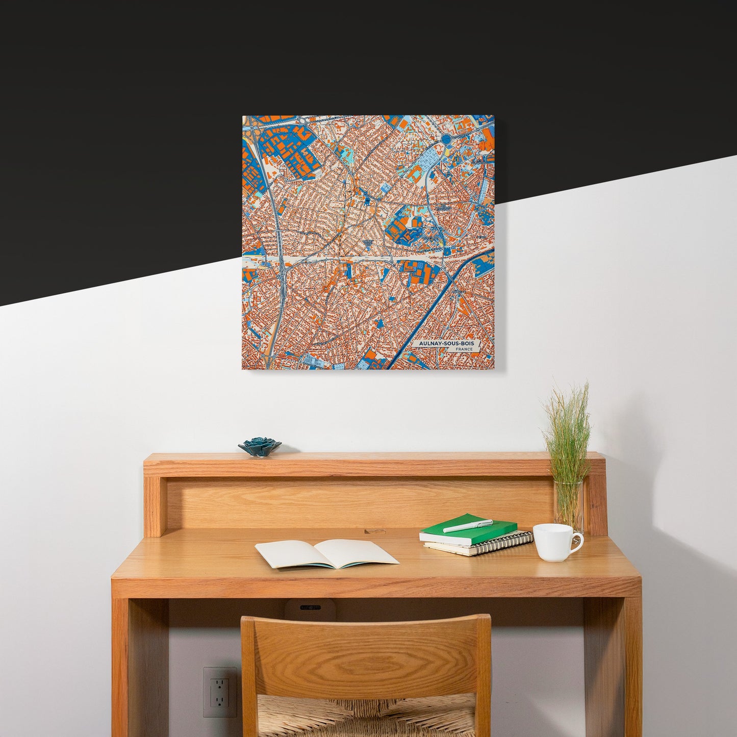 Aulnay-Sous-Bois France Colorful City Map Canvas Print Scene