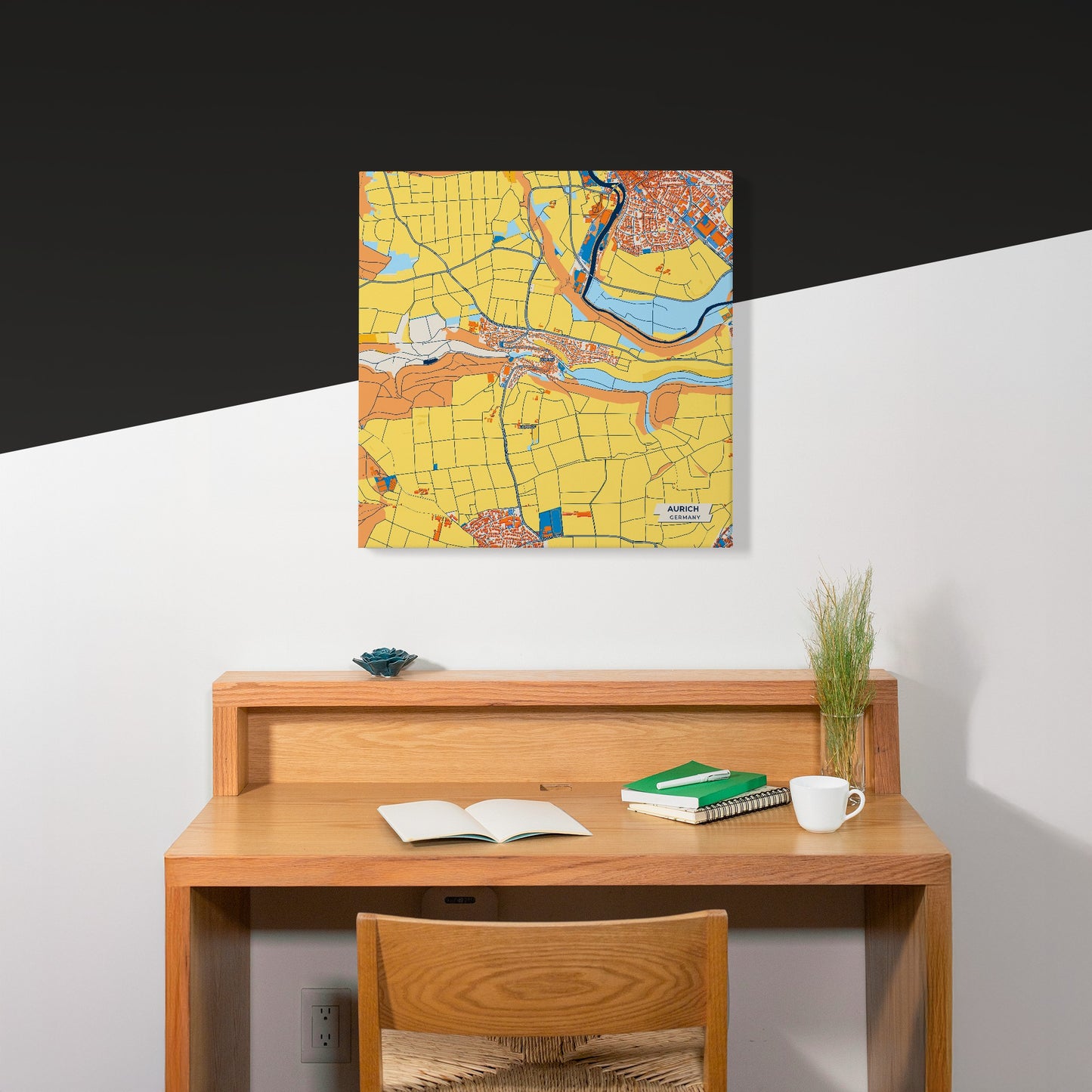Aurich Germany Colorful City Map Canvas Print Scene