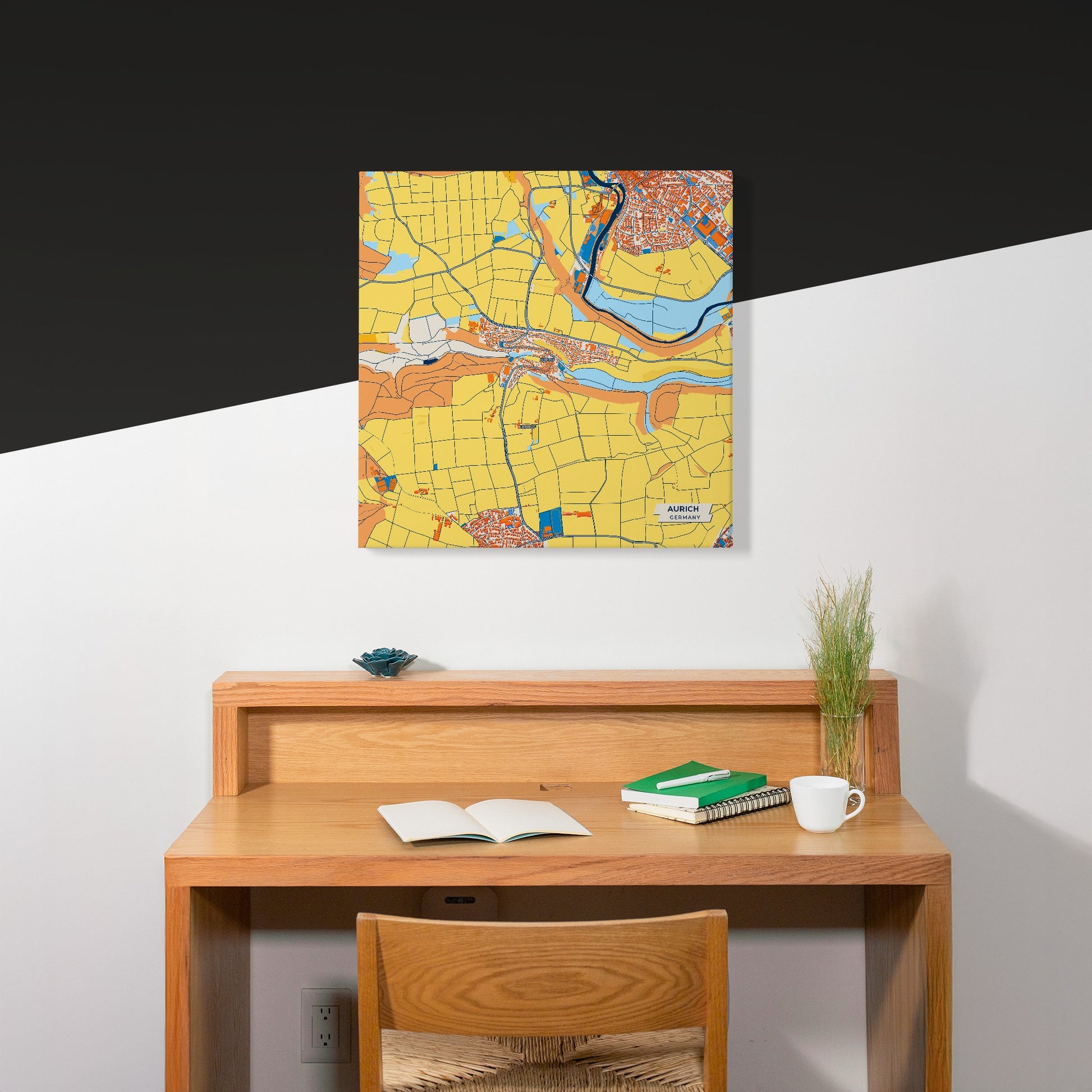 Aurich Germany Colorful City Map Canvas Print Scene