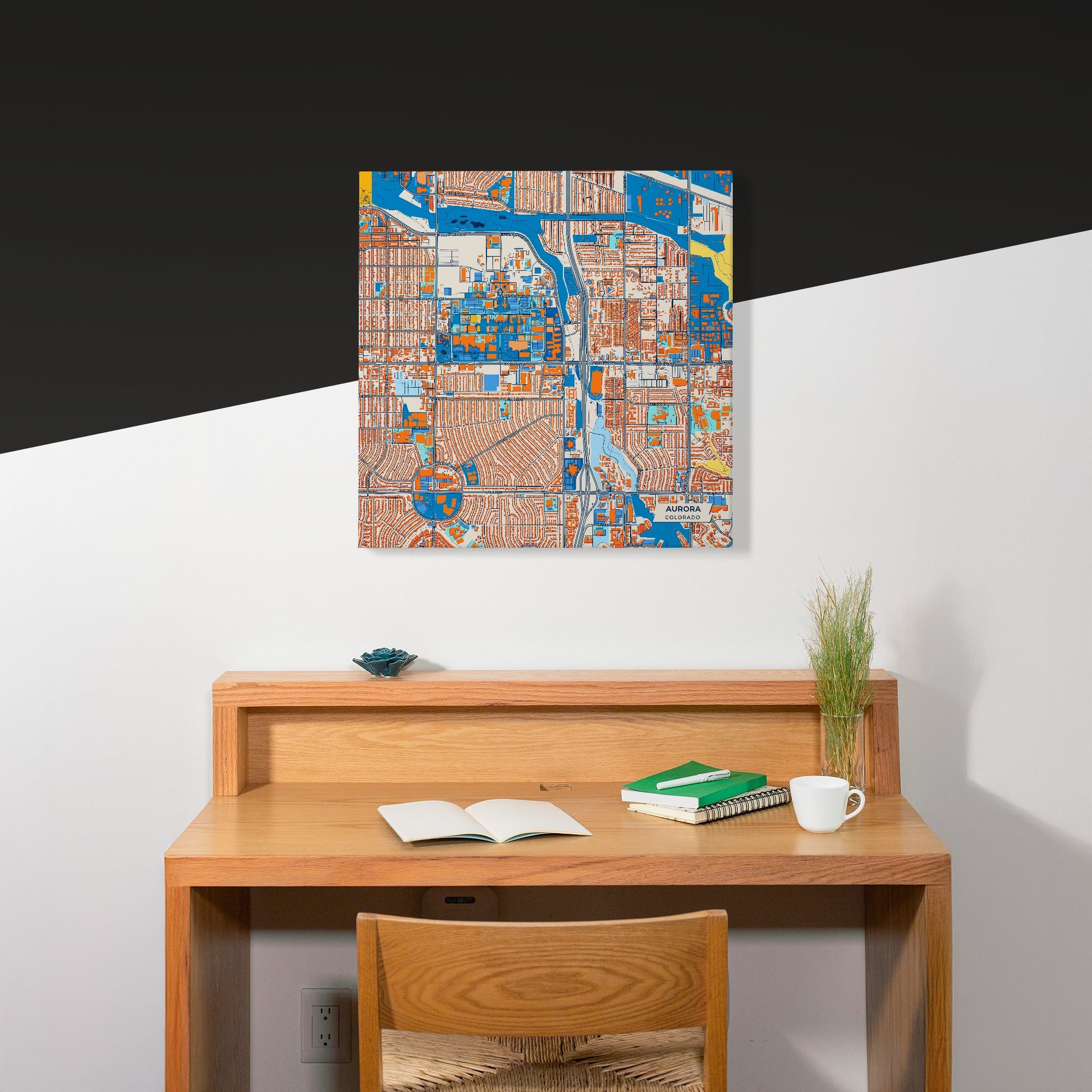 Aurora Colorado Colorful City Map Canvas Print Scene
