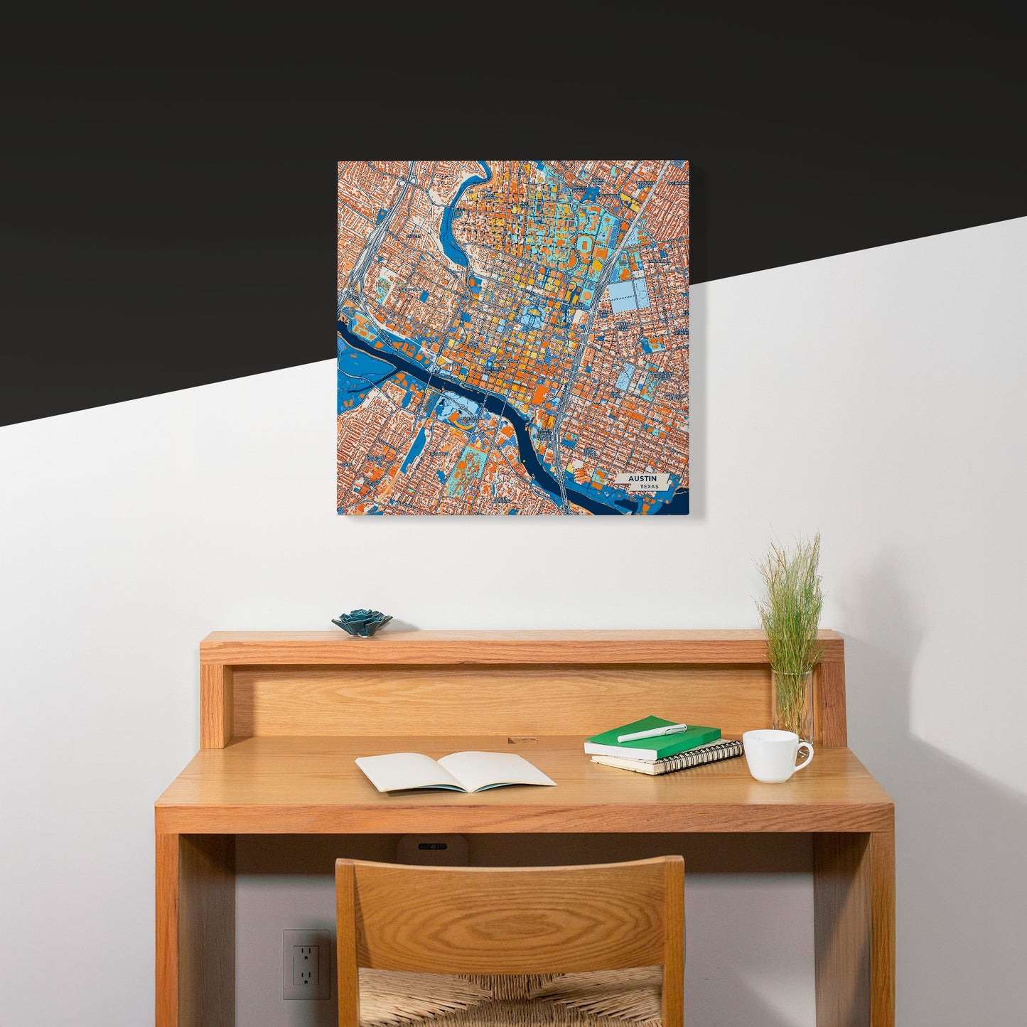 Austin Texas Colorful City Map Canvas Print Scene