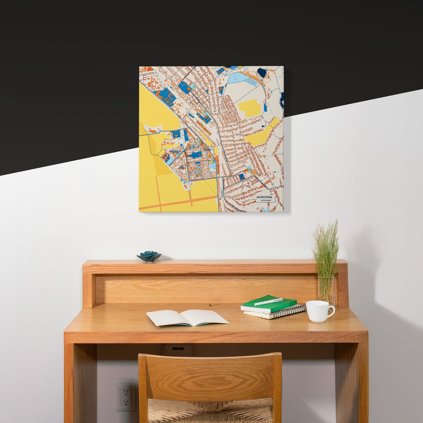 Авдіївка Ukraine Colorful City Map Canvas Print Scene