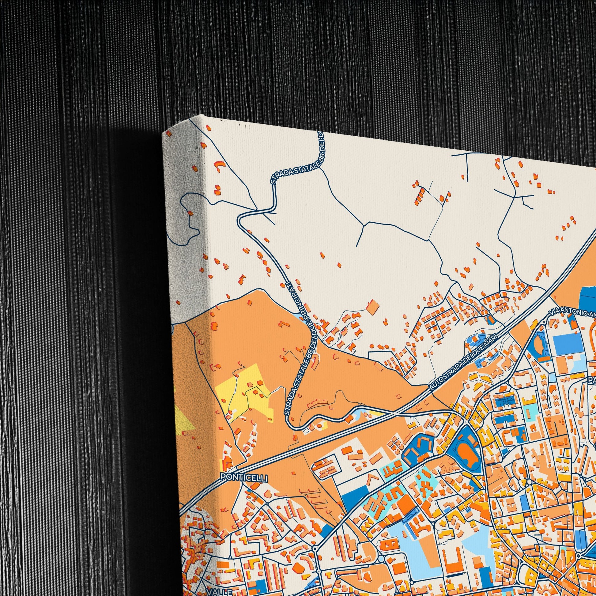 Avellino Italy Colorful City Map Canvas Print Detail