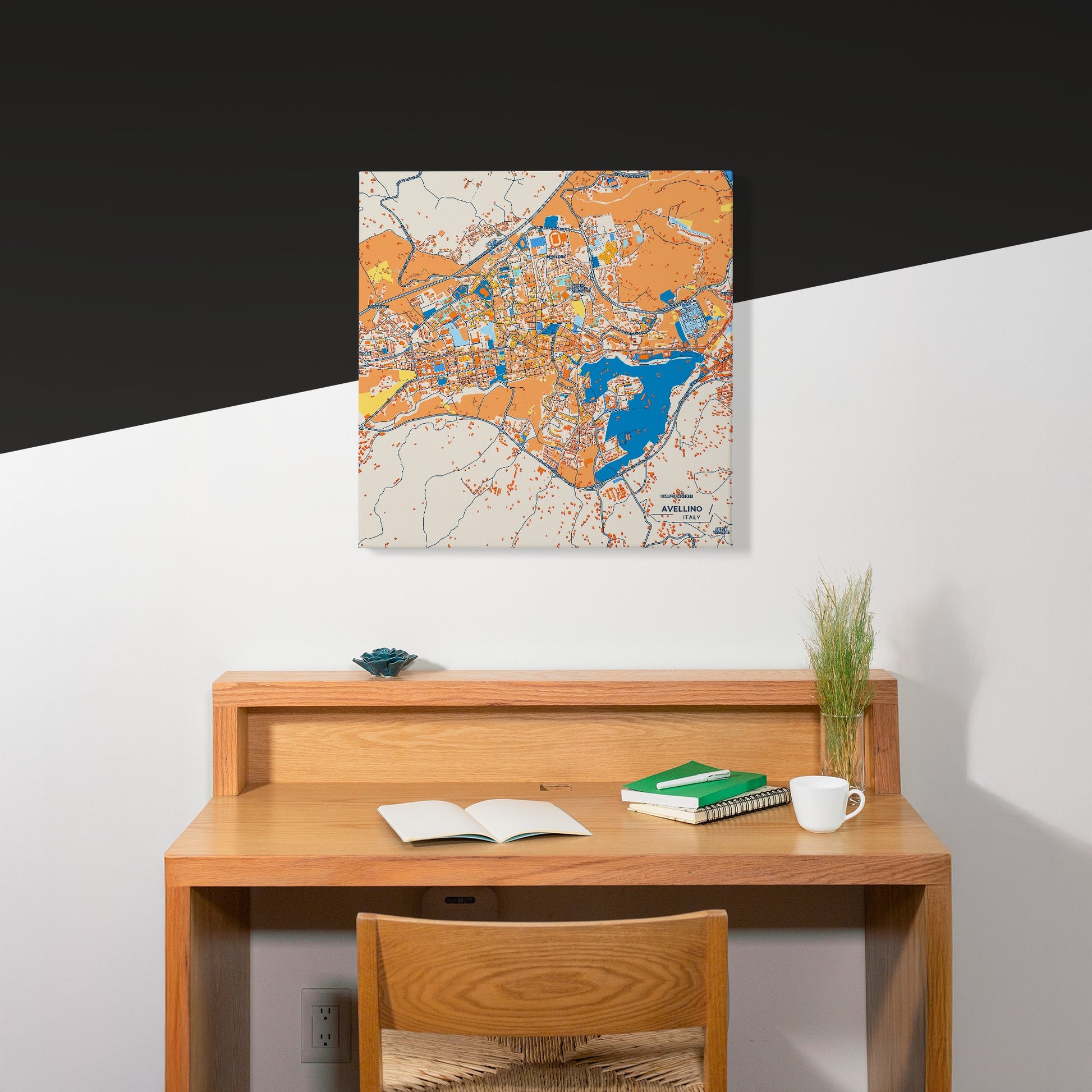 Avellino Italy Colorful City Map Canvas Print Scene