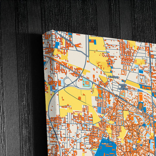 Aversa Italy Colorful City Map Canvas Print Detail