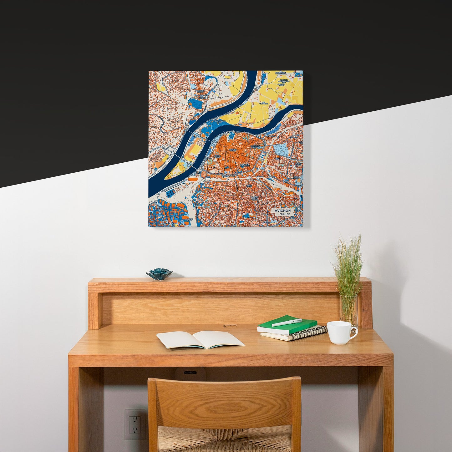 Avignon France Colorful City Map Canvas Print Scene