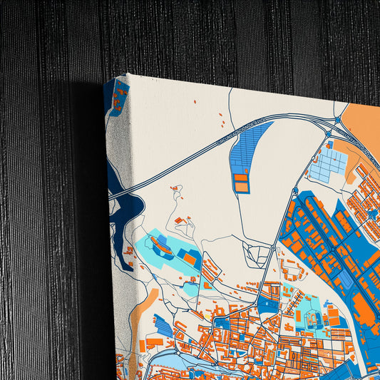 Ávila Spain Colorful City Map Canvas Print Detail