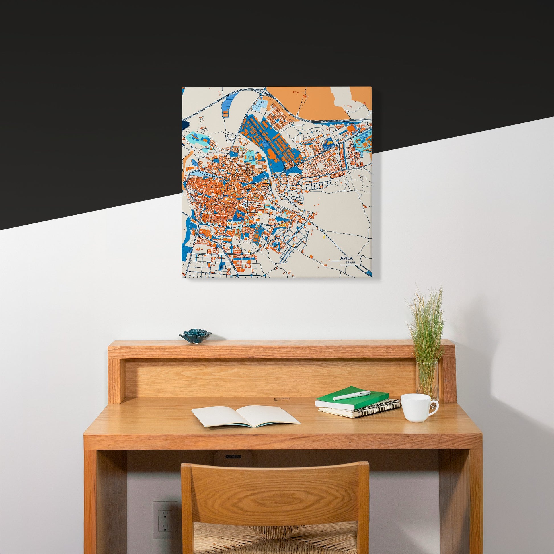 Ávila Spain Colorful City Map Canvas Print Scene