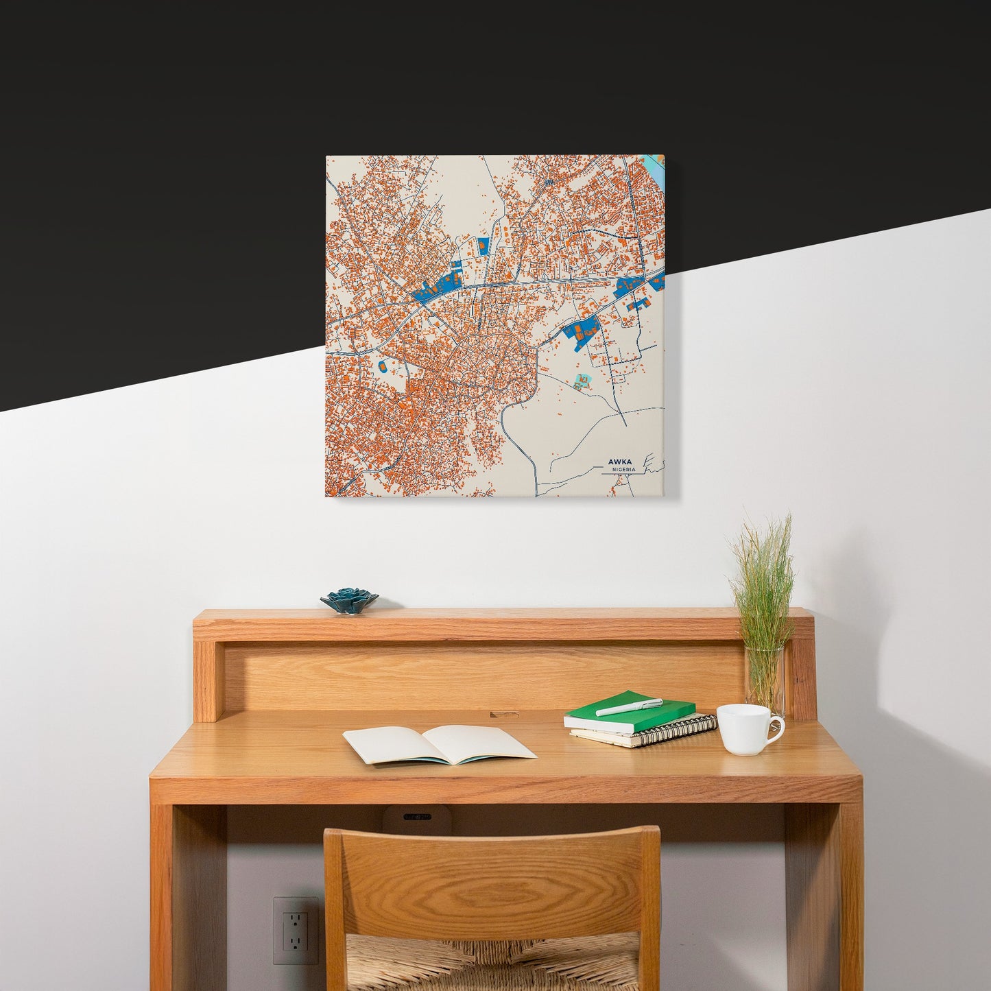 Awka Nigeria Colorful City Map Canvas Print Scene