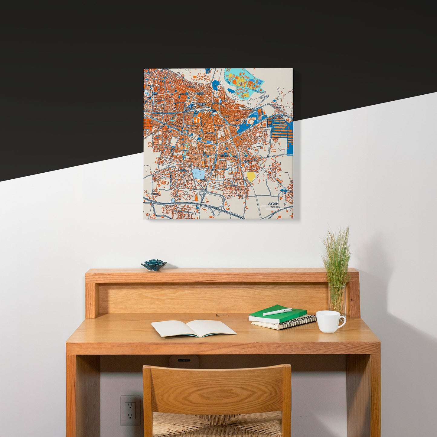 Aydin Turkey Colorful City Map Canvas Print Scene