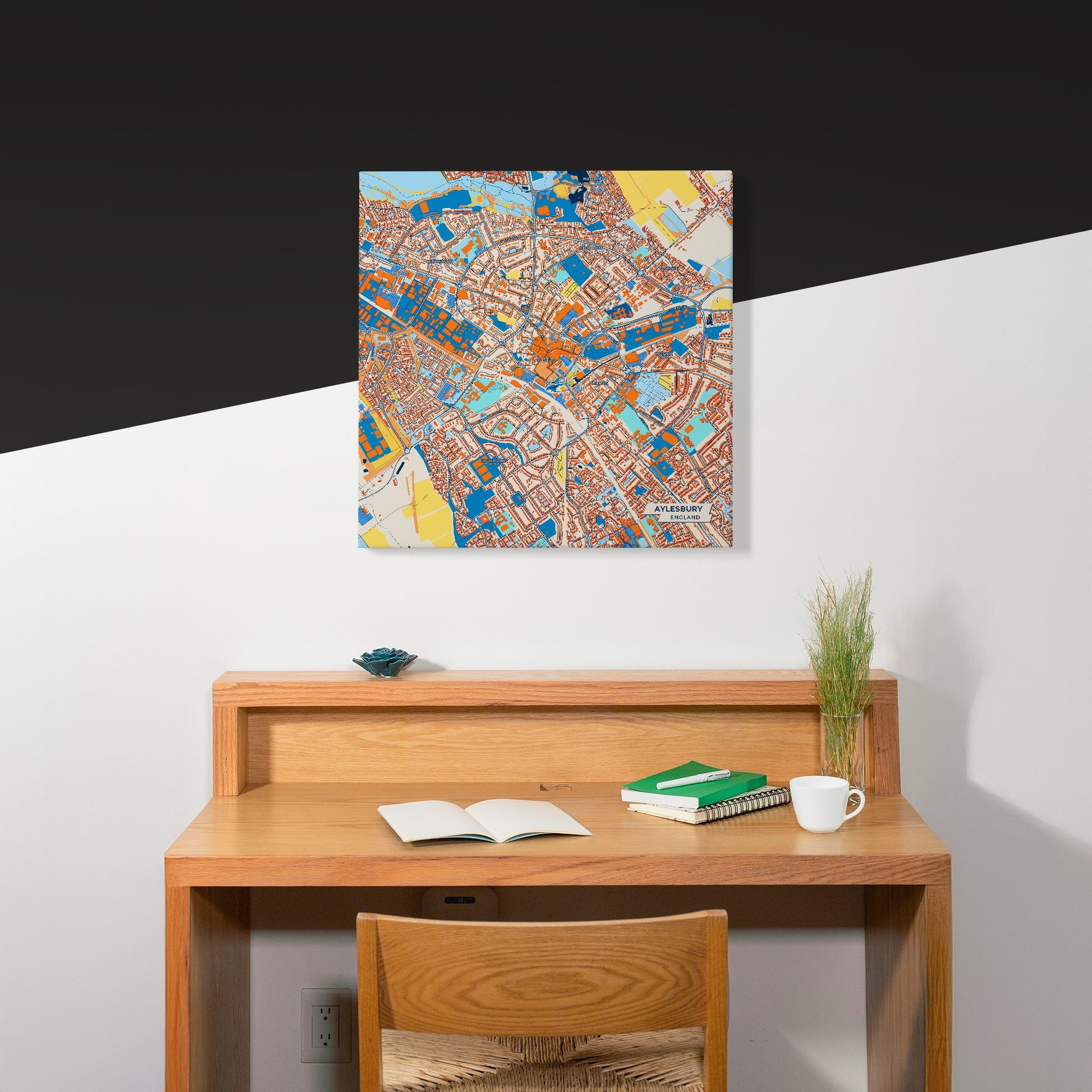 Aylesbury England Colorful City Map Canvas Print Scene