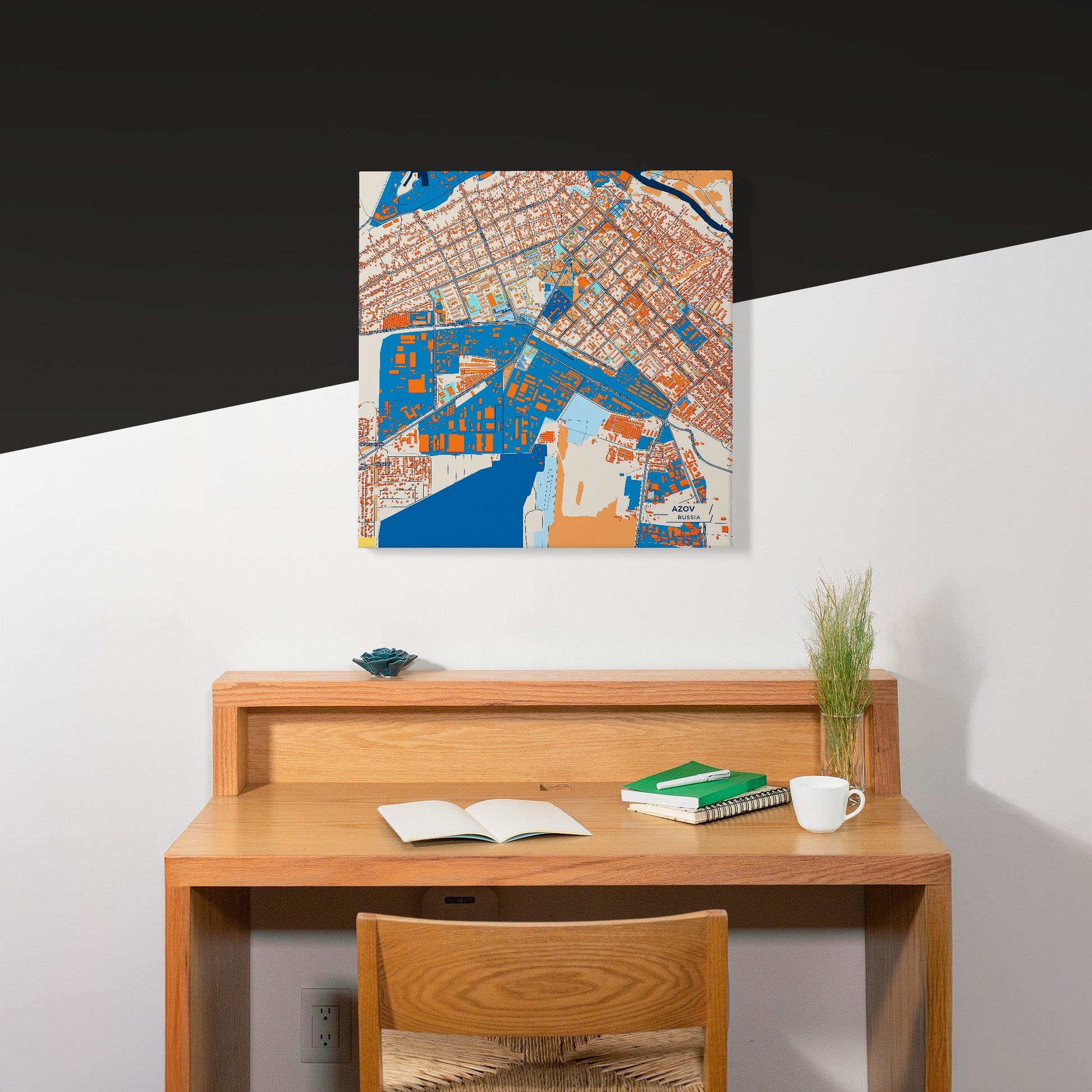 Азов Russia Colorful City Map Canvas Print Scene