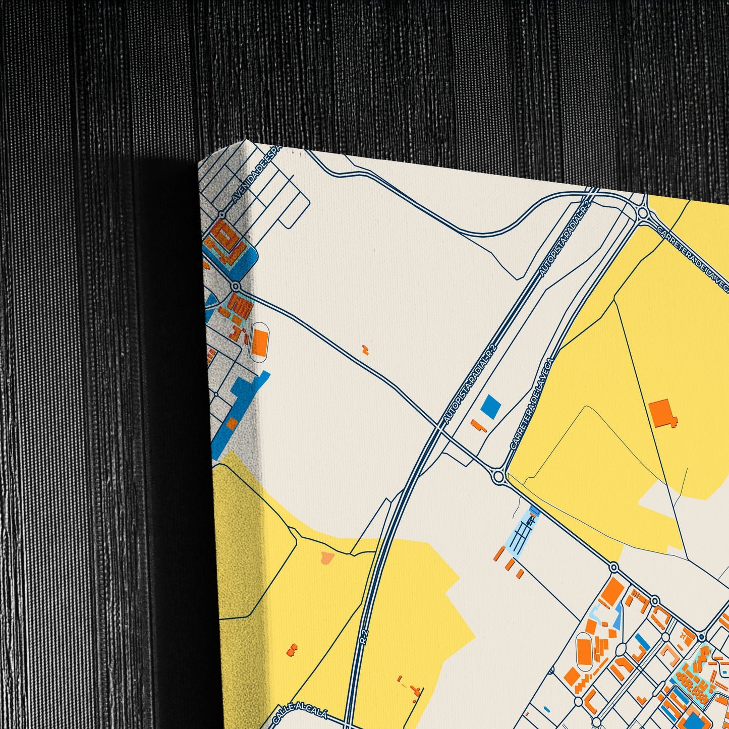 Azuqueca De Henares Spain Colorful City Map Canvas Print Detail