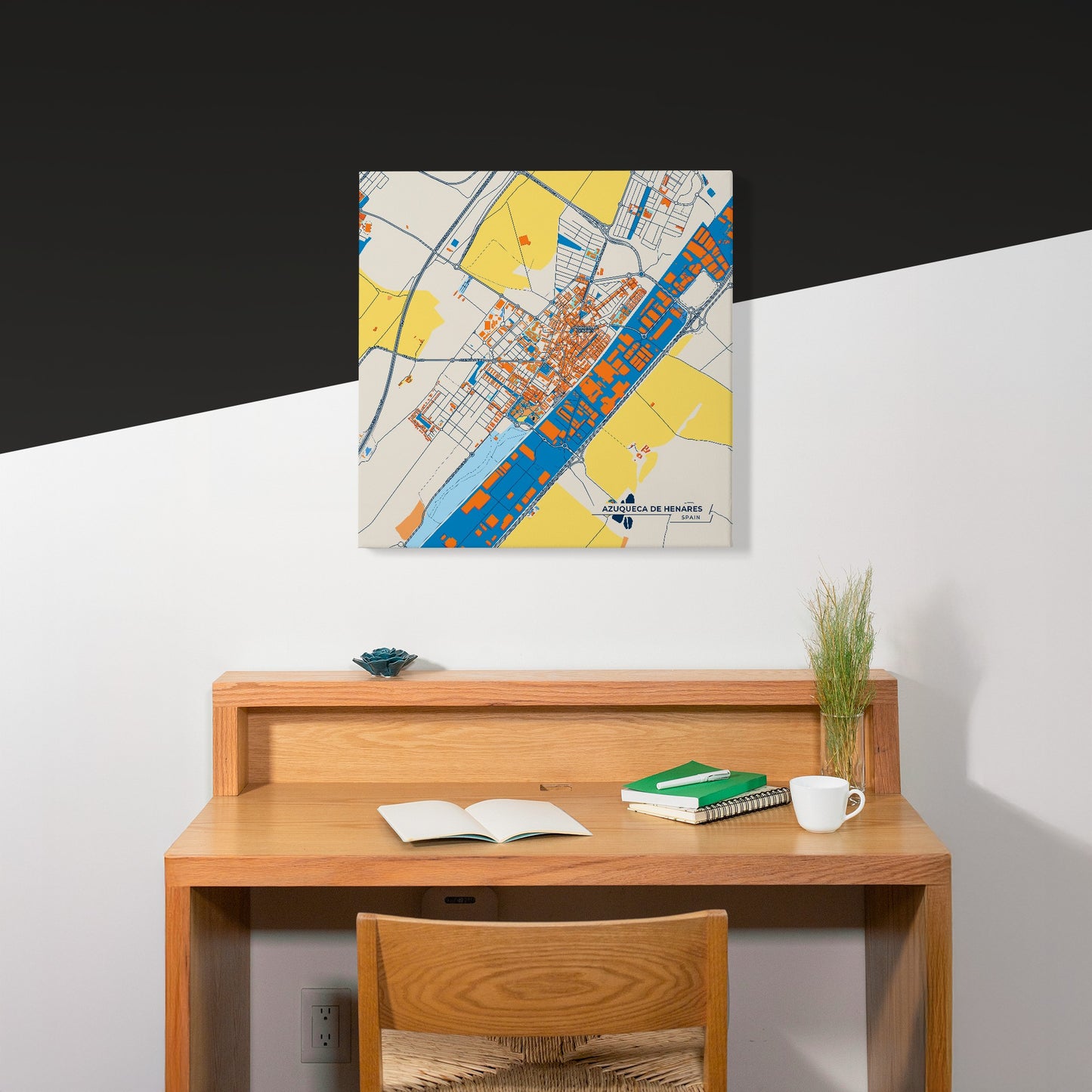 Azuqueca De Henares Spain Colorful City Map Canvas Print Scene