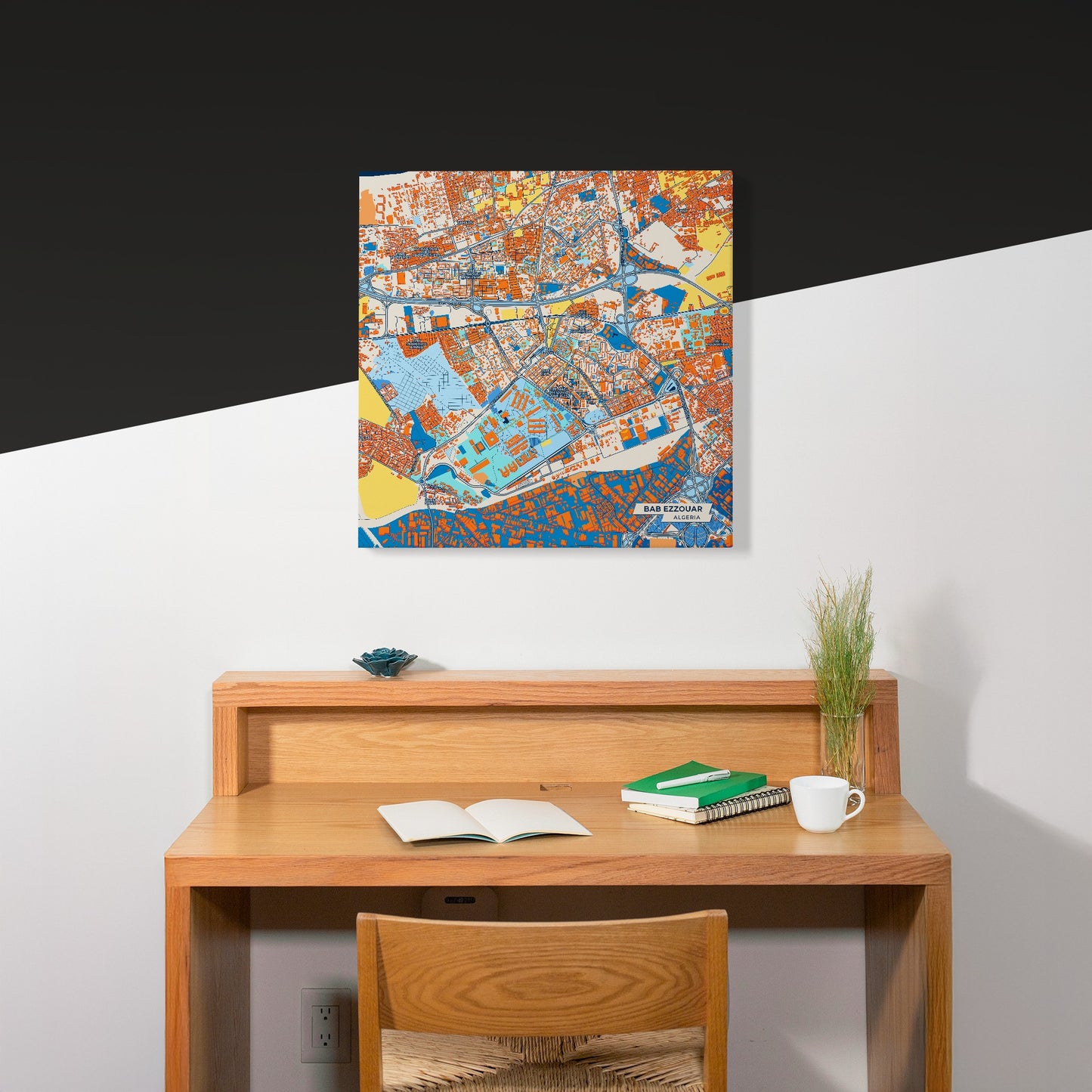 Bab Ezzouar Algeria Colorful City Map Canvas Print Scene