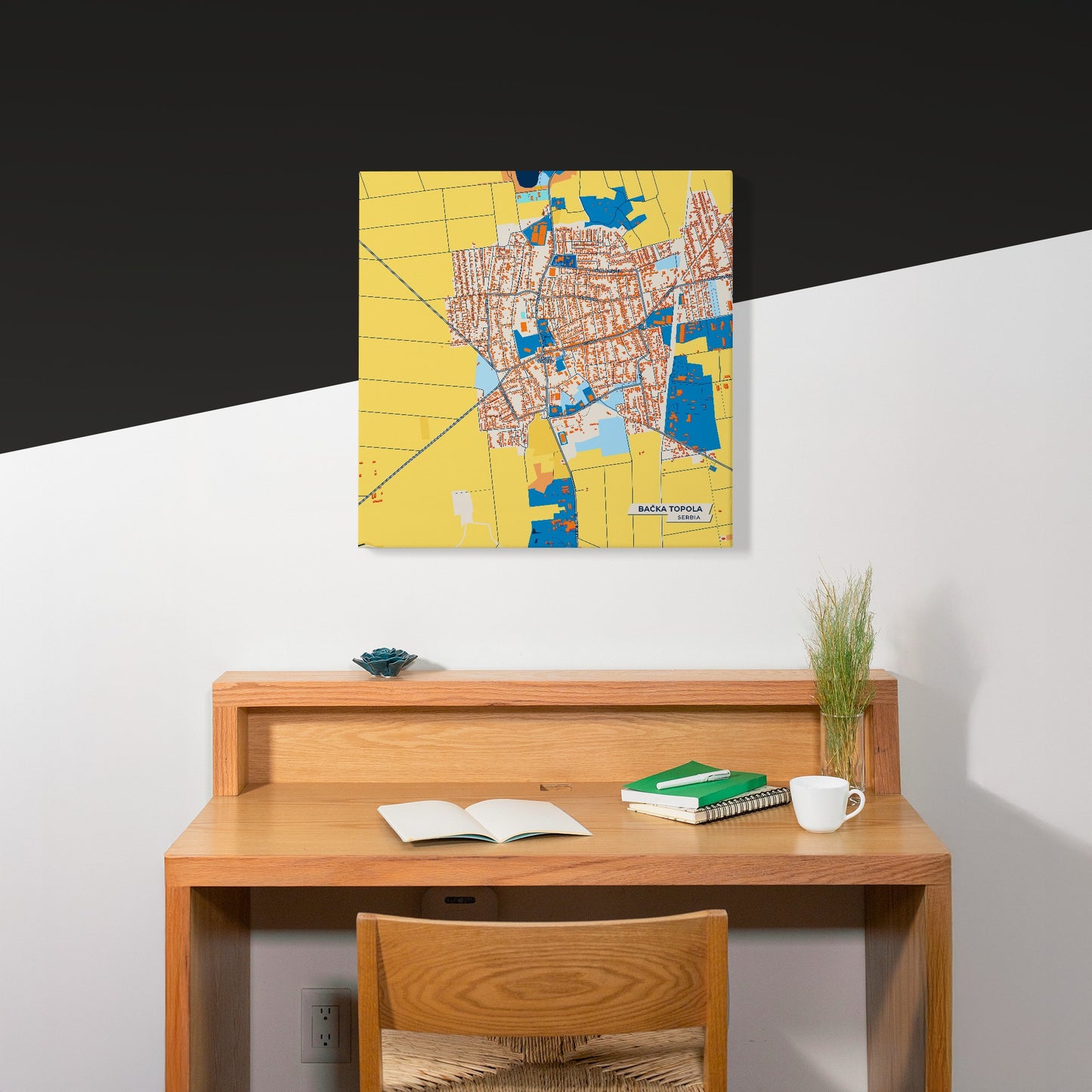 Бачка Топола Serbia Colorful City Map Canvas Print Scene