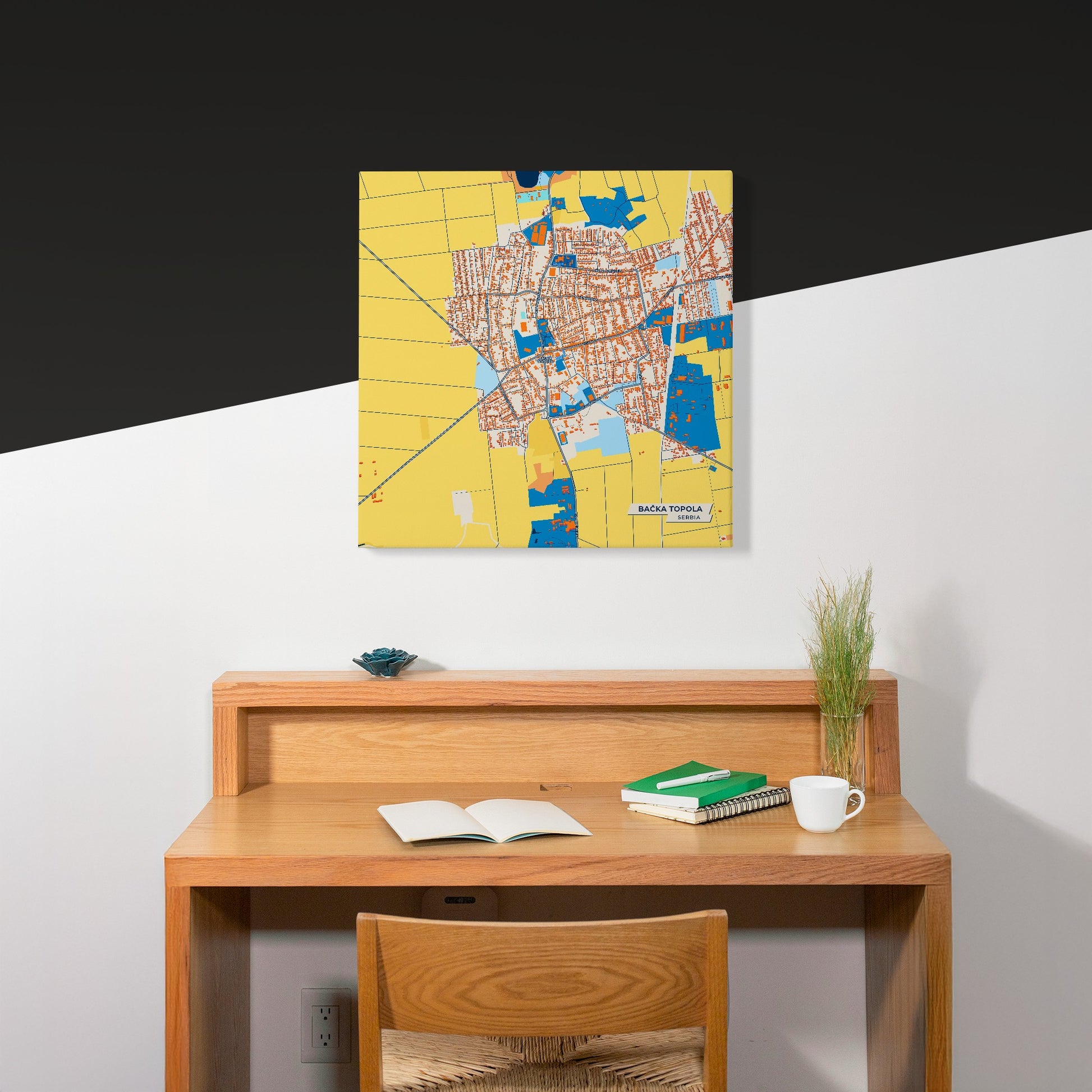 Бачка Топола Serbia Colorful City Map Canvas Print Scene