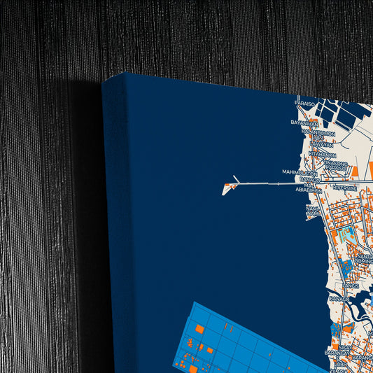 Bacolod Philippines Colorful City Map Canvas Print Detail