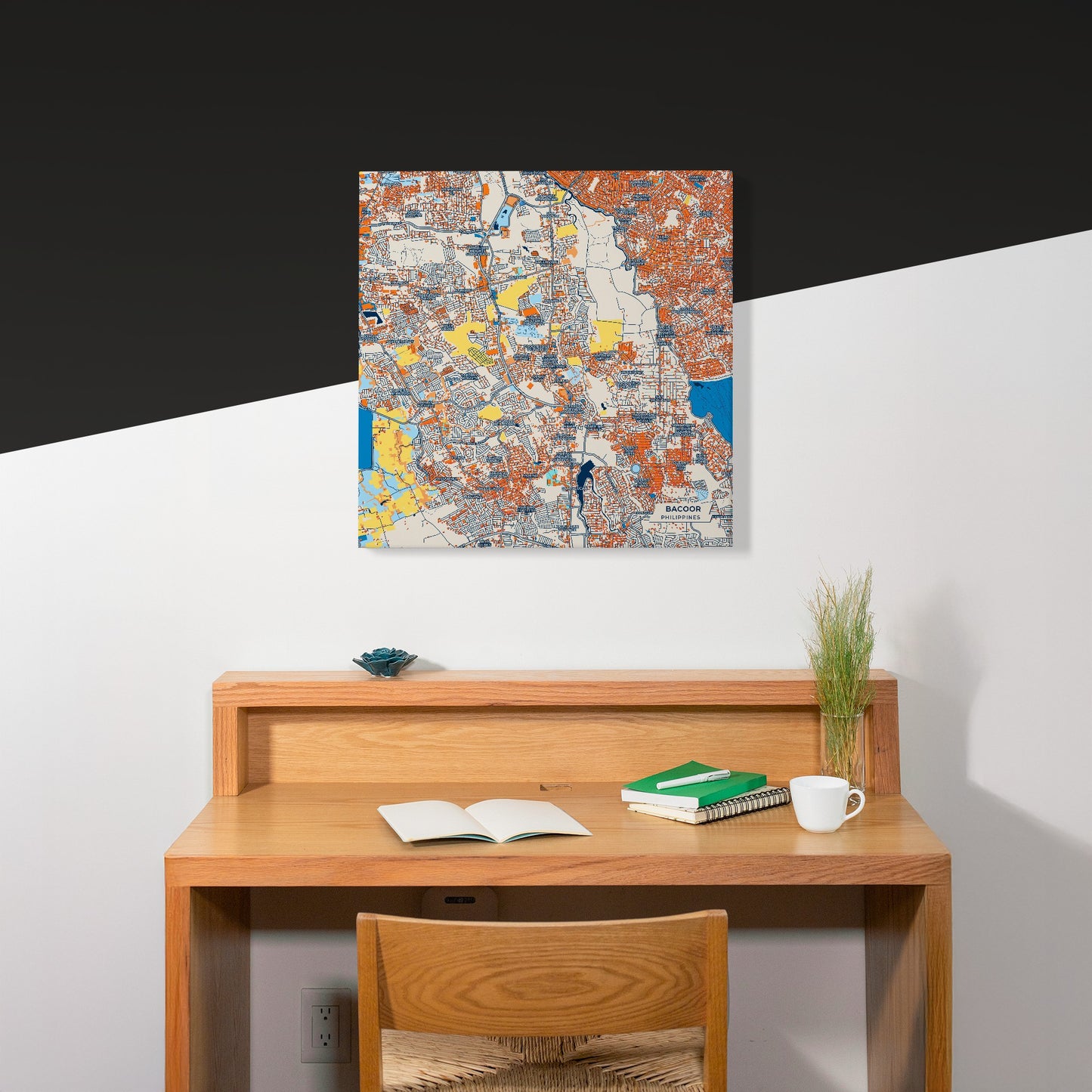 Bacoor Philippines Colorful City Map Canvas Print Scene