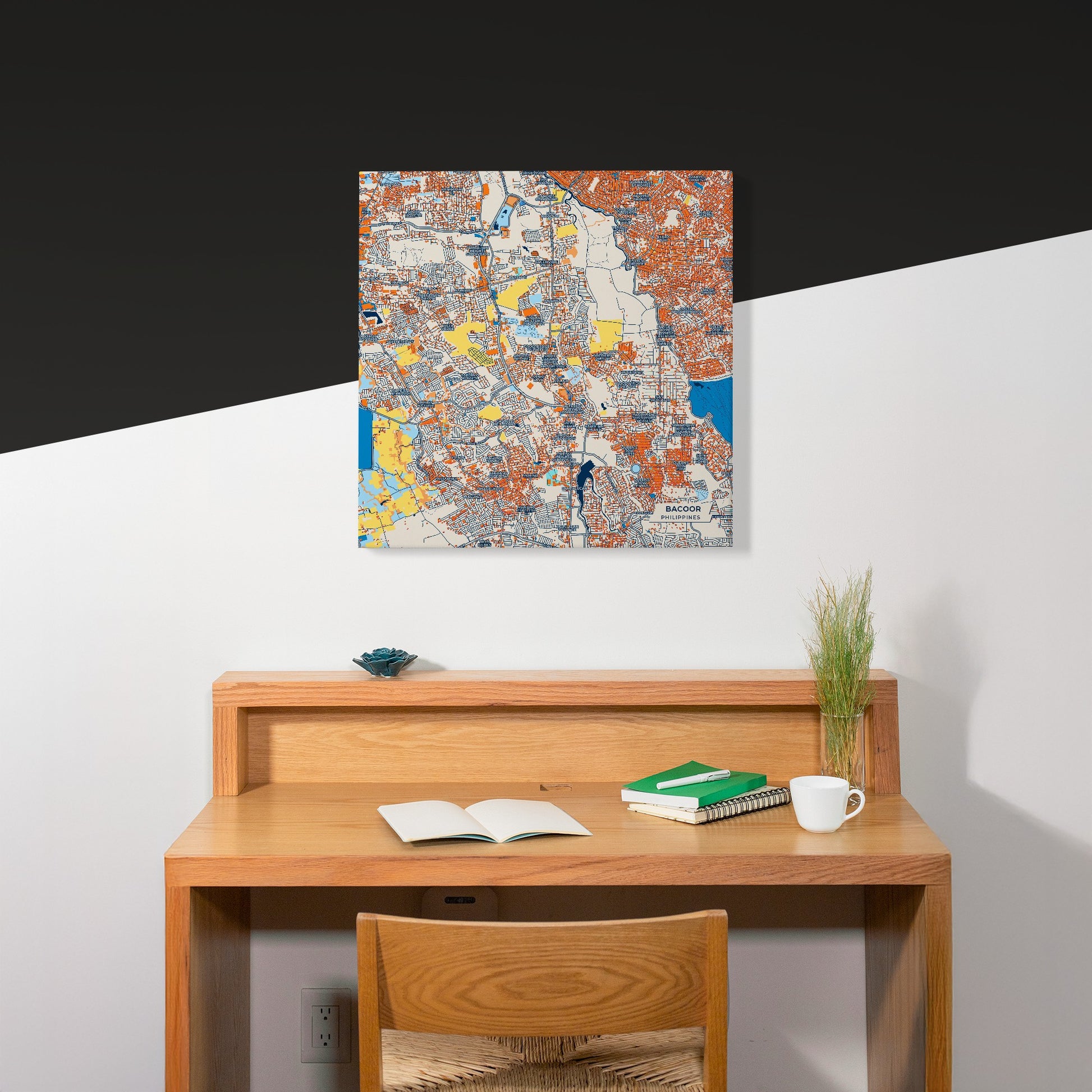 Bacoor Philippines Colorful City Map Canvas Print Scene