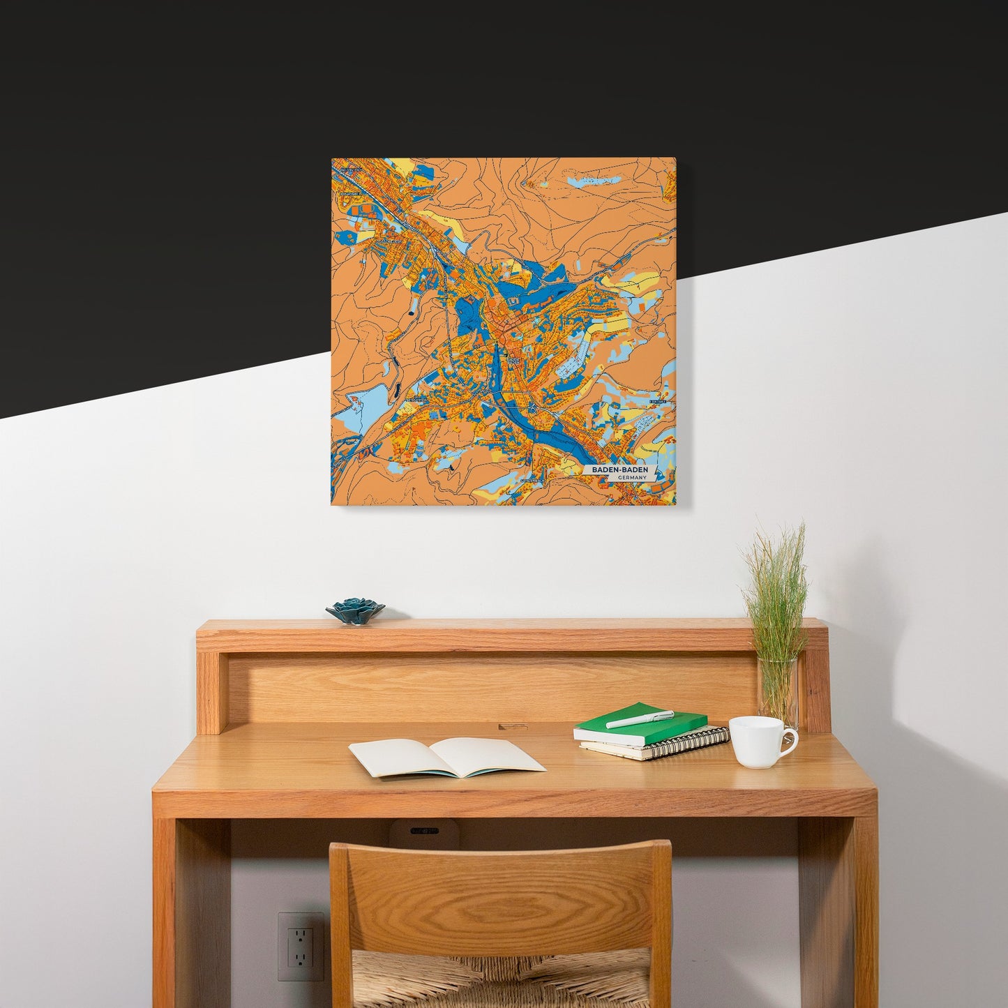 Baden-Baden Germany Colorful City Map Canvas Print Scene