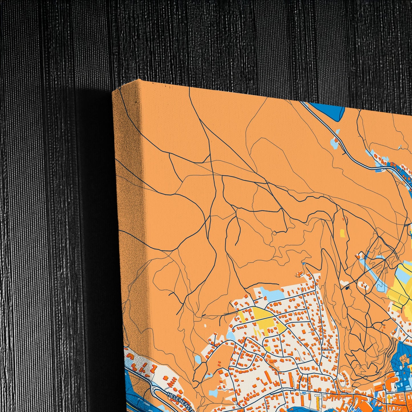 Baden Bei Wien Austria Colorful City Map Canvas Print Detail