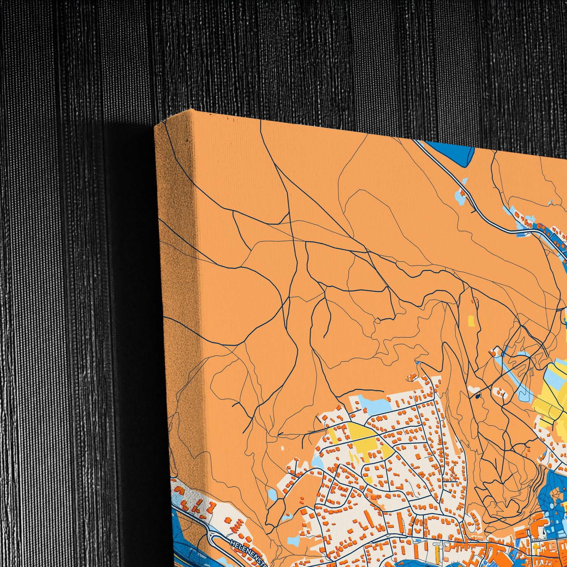 Baden Bei Wien Austria Colorful City Map Canvas Print Detail