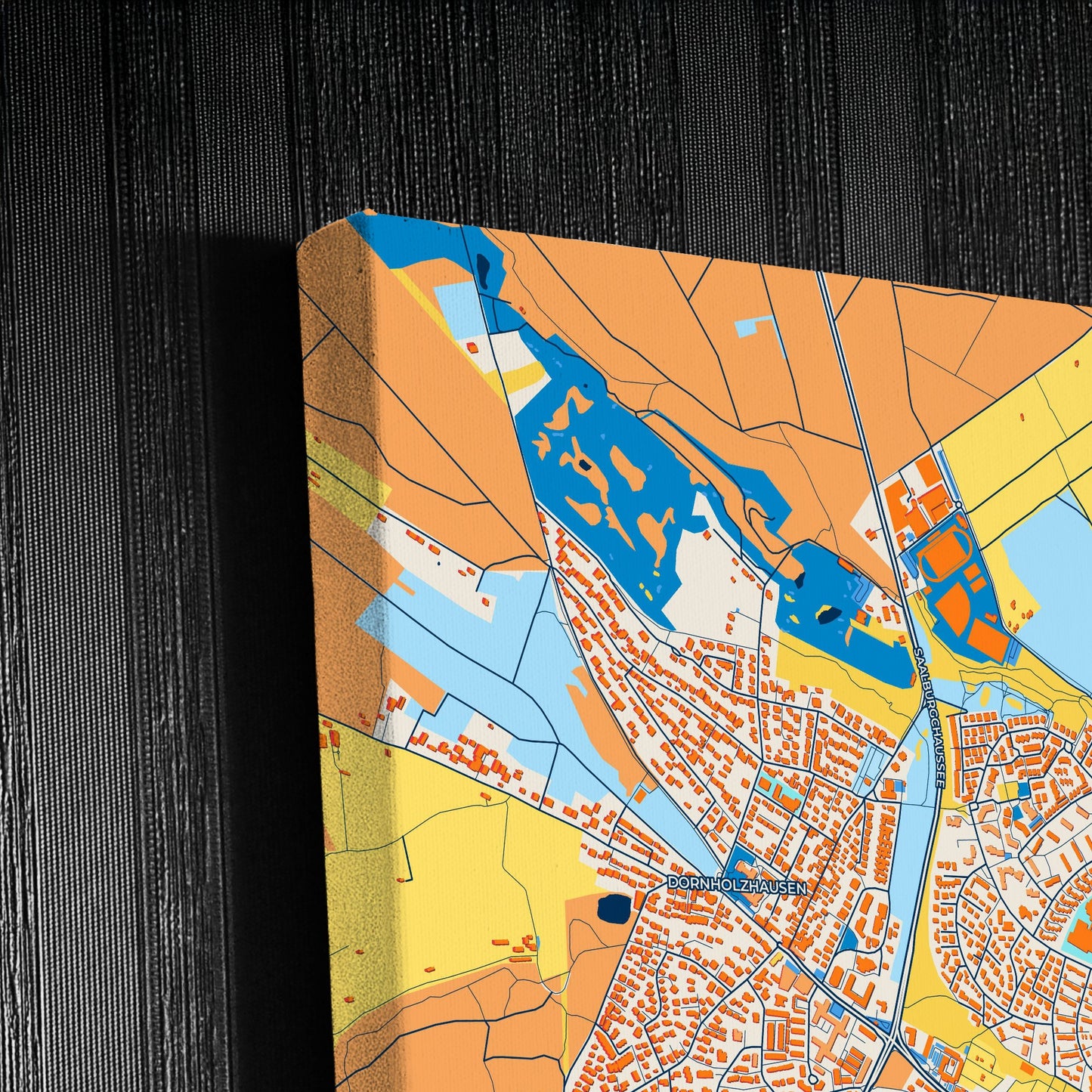 Bad Homburg Vor Der Höhe Germany Colorful City Map Canvas Print Detail