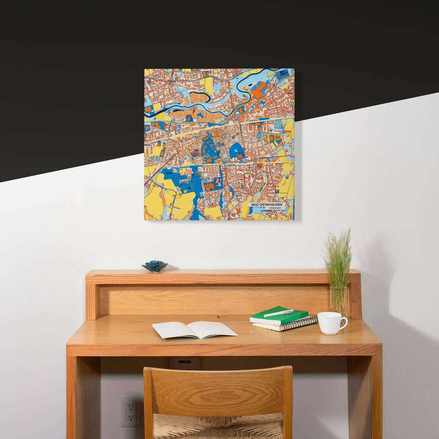 Bad Oeynhausen Germany Colorful City Map Canvas Print Scene