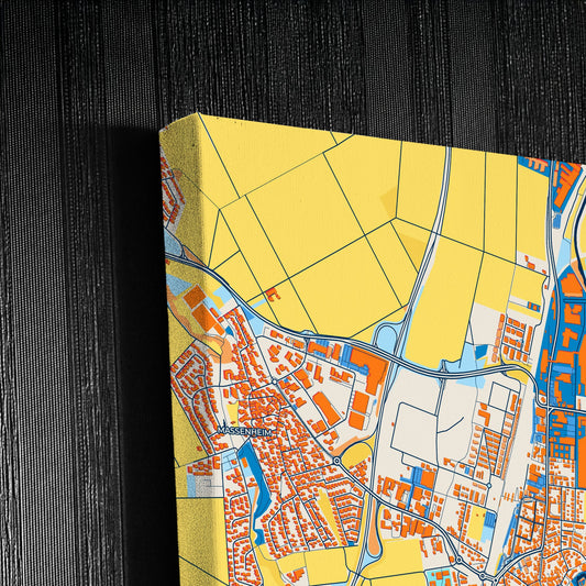 Bad Vilbel Germany Colorful City Map Canvas Print Detail