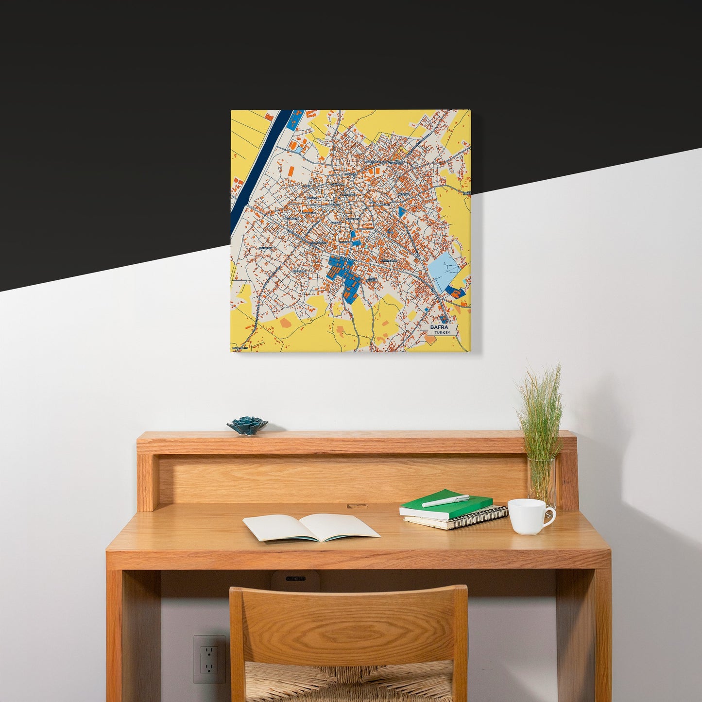 Bafra Turkey Colorful City Map Canvas Print Scene