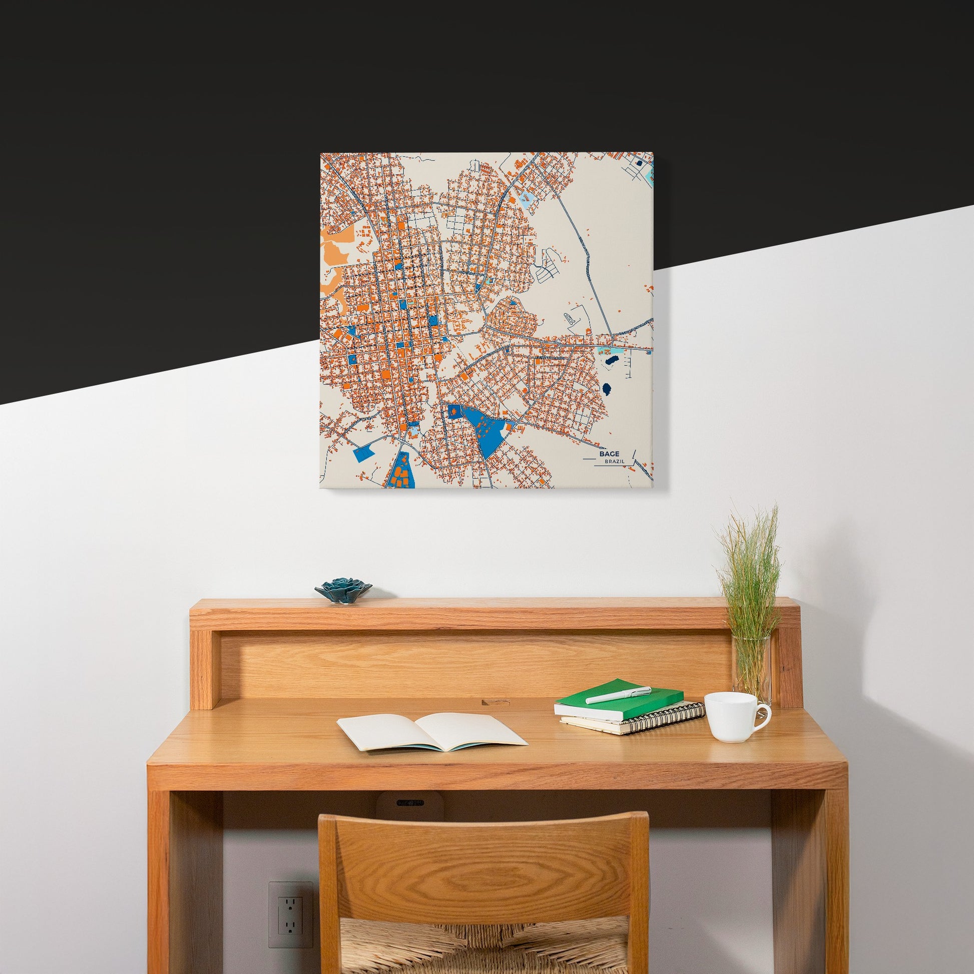 Bage Brazil Colorful City Map Canvas Print Scene