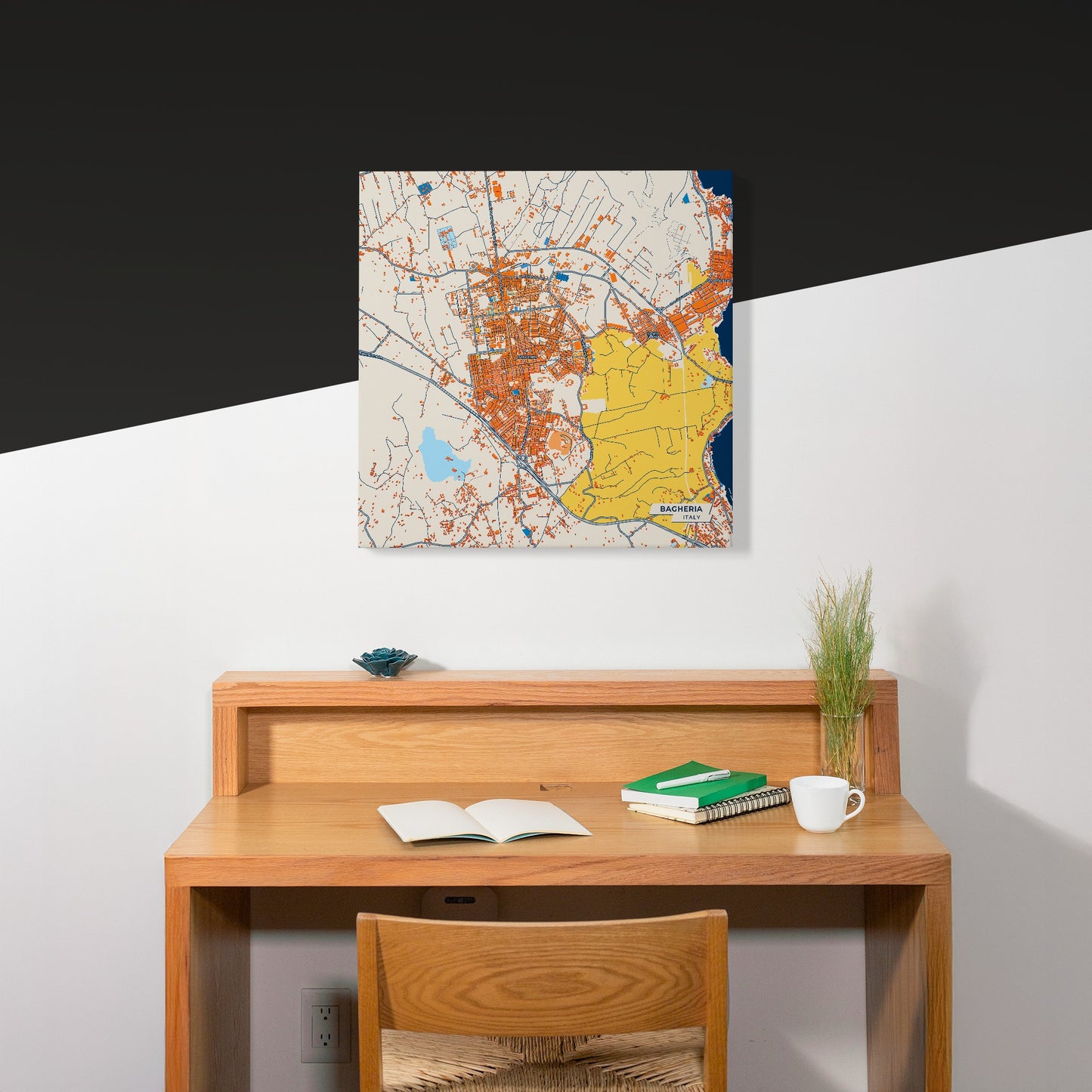 Bagheria Italy Colorful City Map Canvas Print Scene