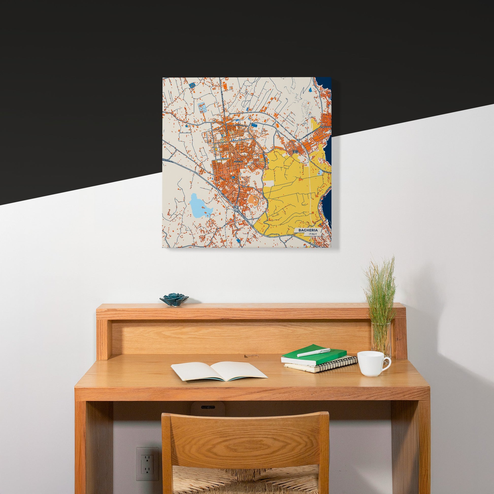 Bagheria Italy Colorful City Map Canvas Print Scene