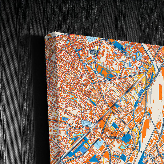 Bagneux France Colorful City Map Canvas Print Detail