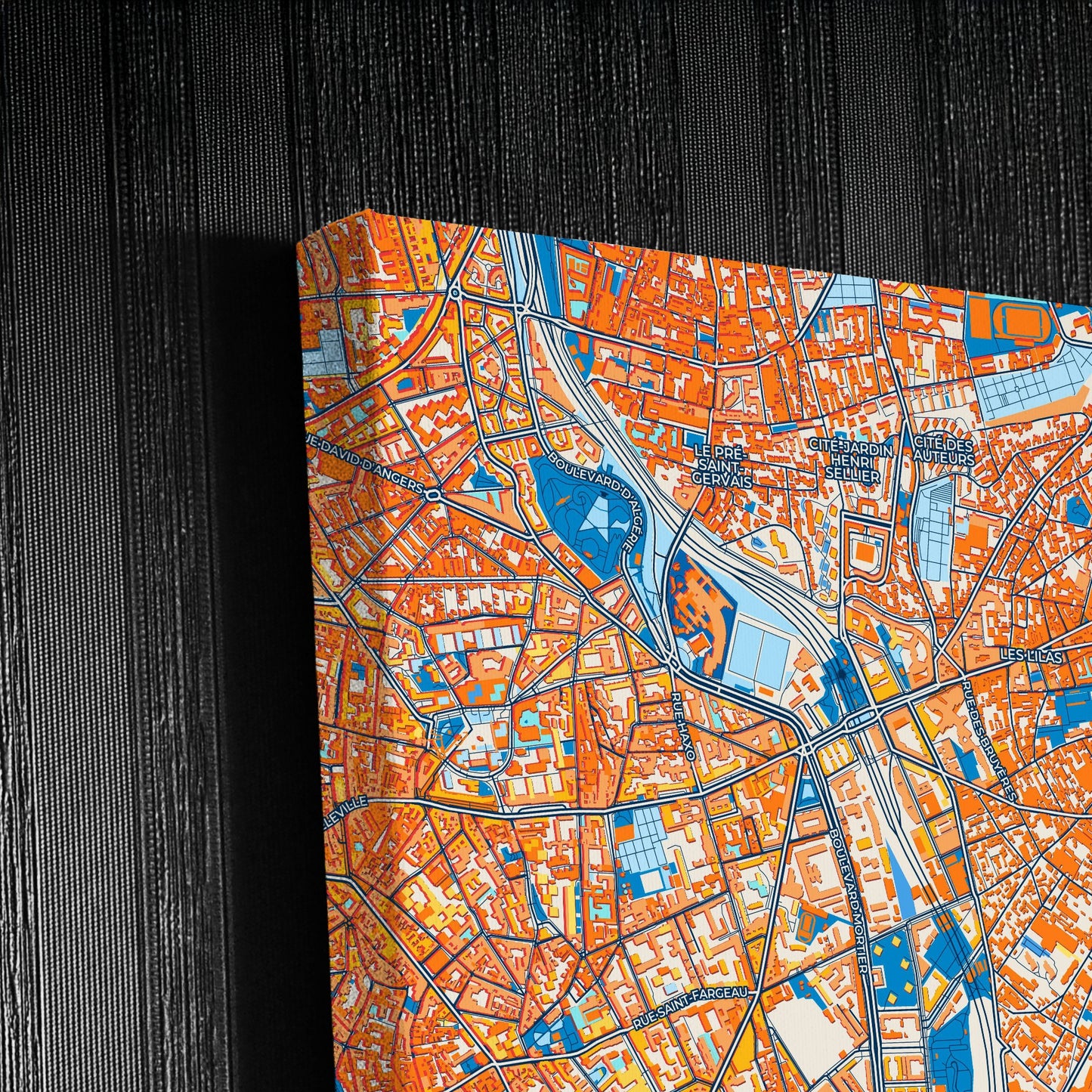 Bagnolet France Colorful City Map Canvas Print Detail