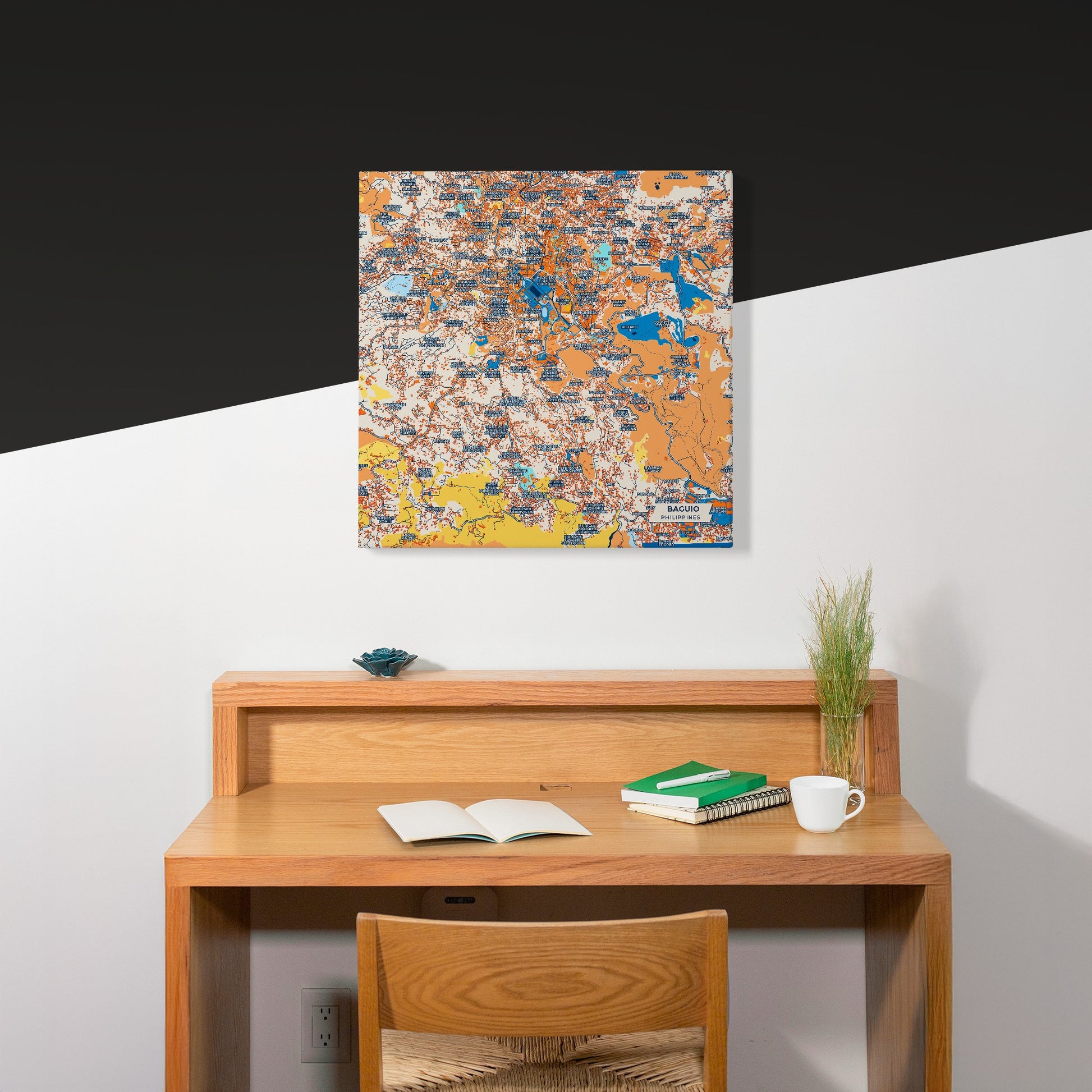 Baguio Philippines Colorful City Map Canvas Print Scene