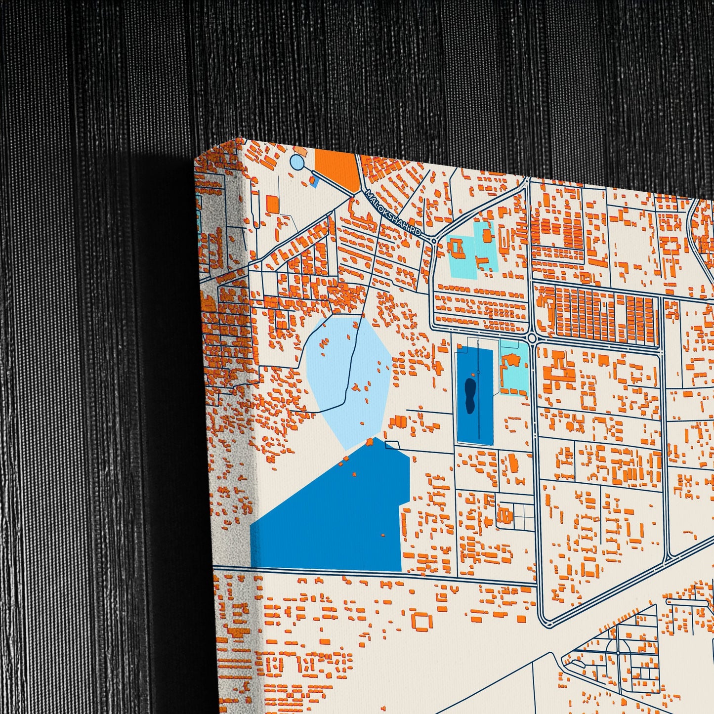 Bahawalpur Pakistan Colorful City Map Canvas Print Detail