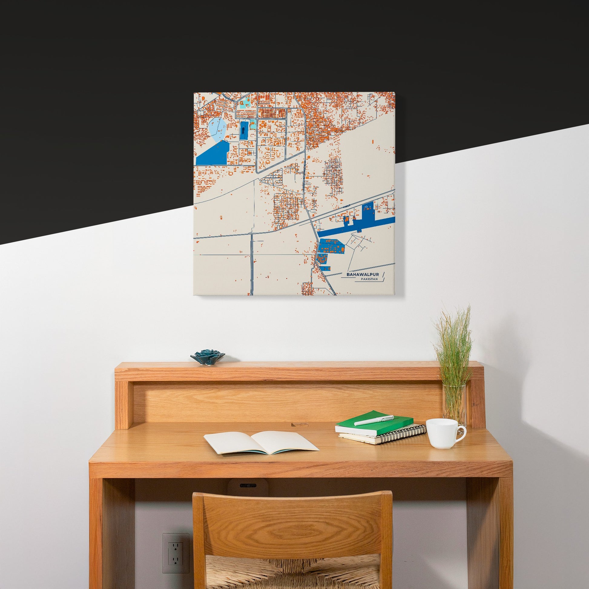 Bahawalpur Pakistan Colorful City Map Canvas Print Scene