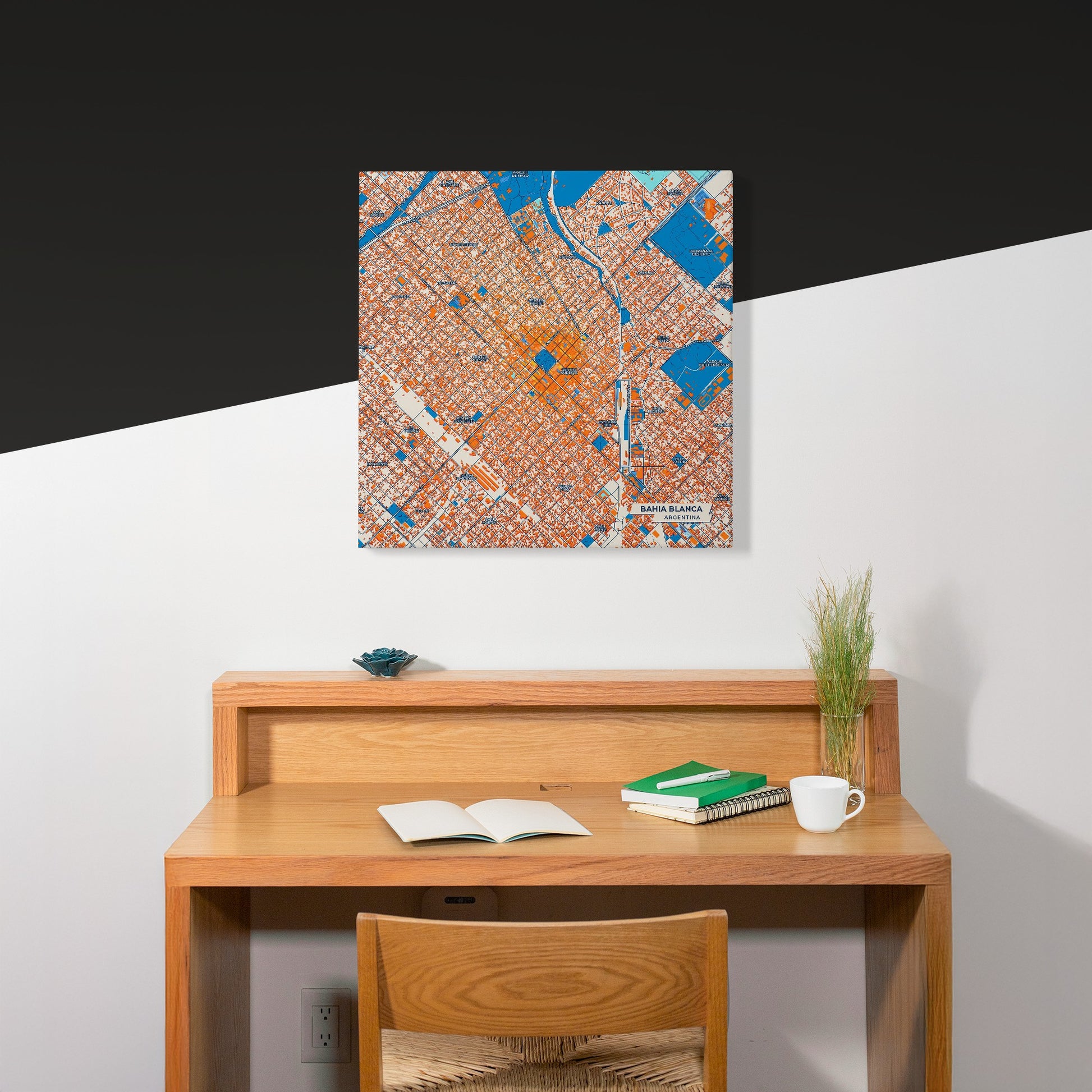 Bahia Blanca Argentina Colorful City Map Canvas Print Scene