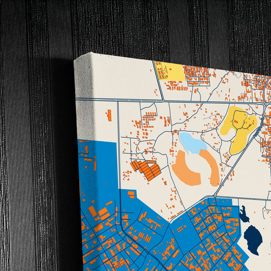 Bahir Dar Ethiopia Colorful City Map Canvas Print Detail