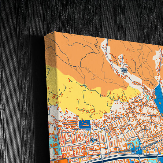 Baia Mare Romania Colorful City Map Canvas Print Detail