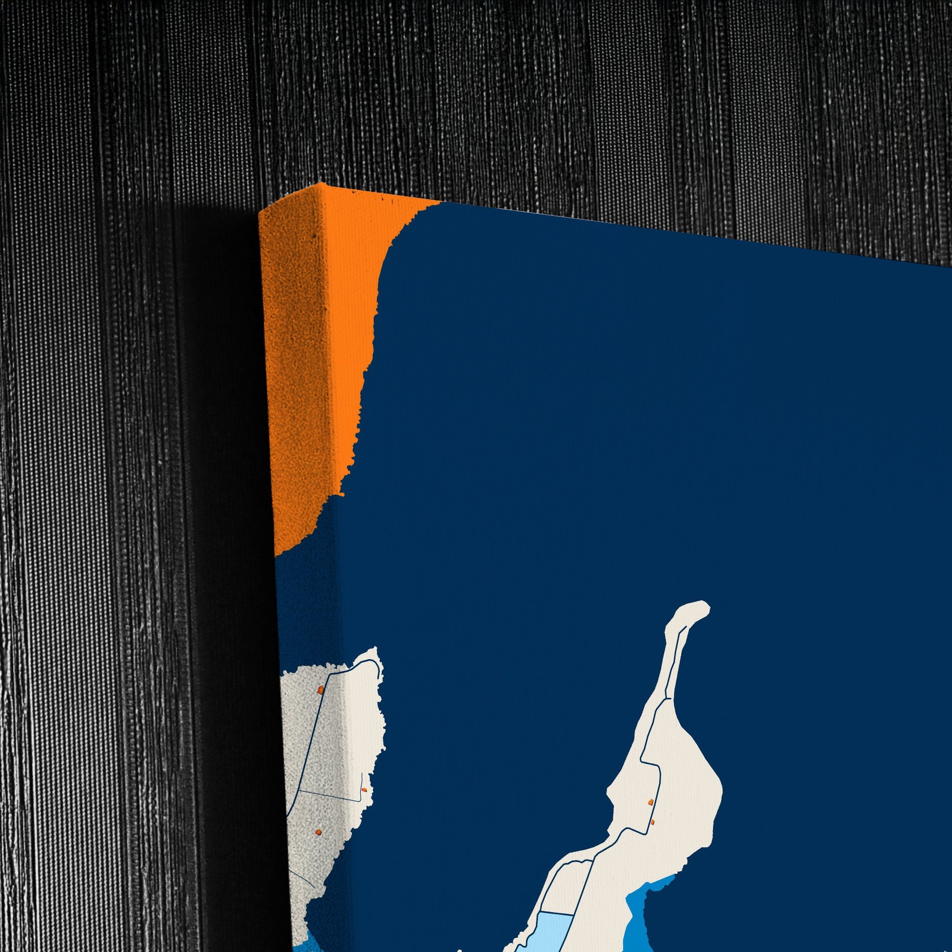 Baie-Mahault France Colorful City Map Canvas Print Detail