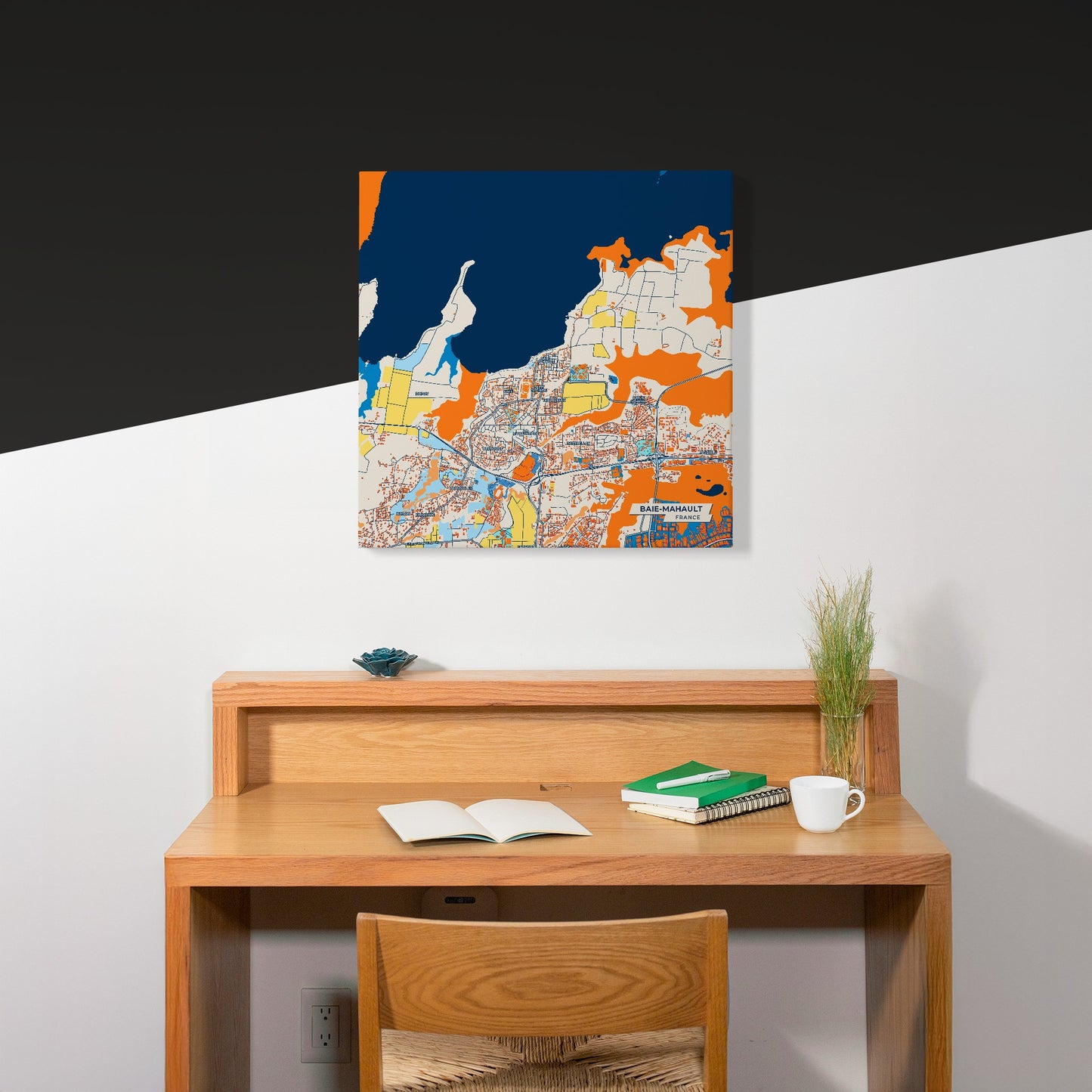 Baie-Mahault France Colorful City Map Canvas Print Scene