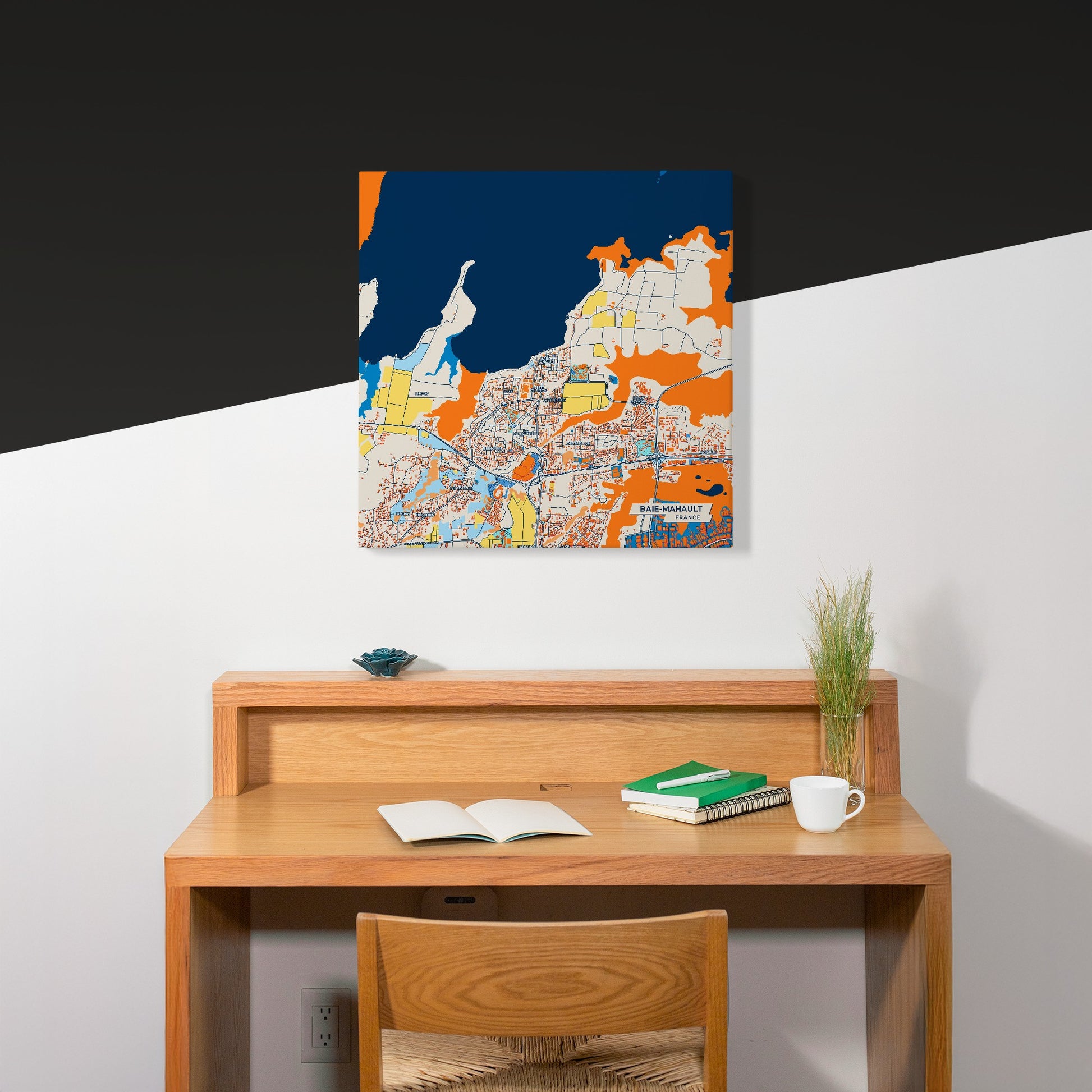Baie-Mahault France Colorful City Map Canvas Print Scene