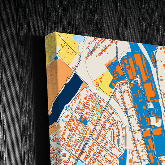 Бахмут Ukraine Colorful City Map Canvas Print Detail