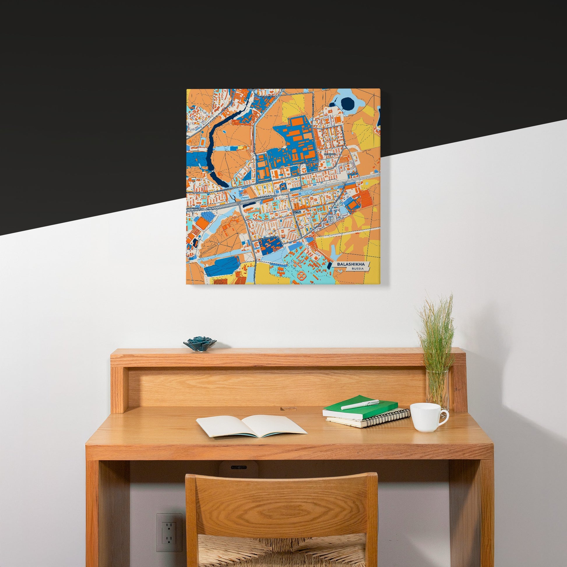 Балашиха Russia Colorful City Map Canvas Print Scene