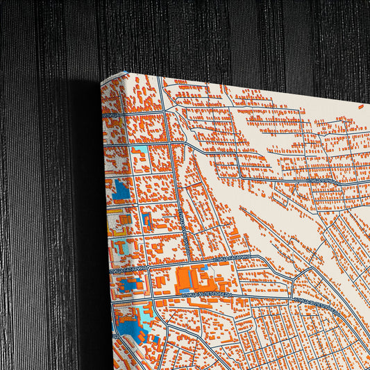 Балашов Russia Colorful City Map Canvas Print Detail